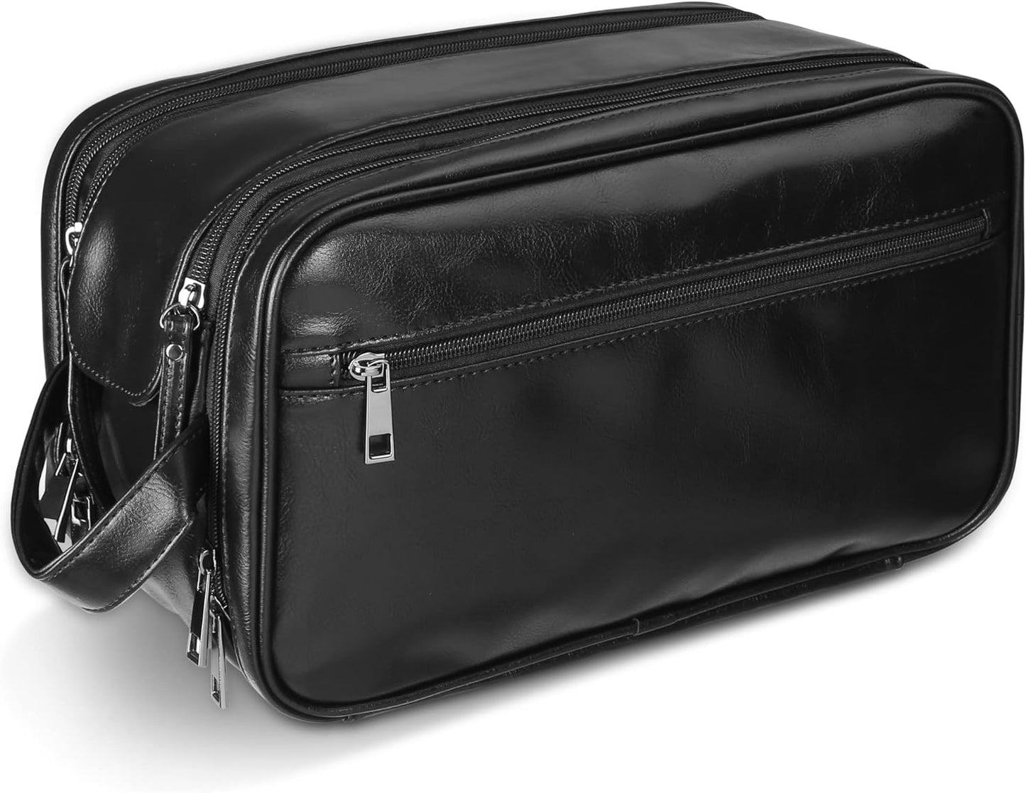 Personalized Leather Travel Toiletry Bag for Men - Large Waterproof Dopp Kit | Ideal Shaving & Cosmetic Organizer