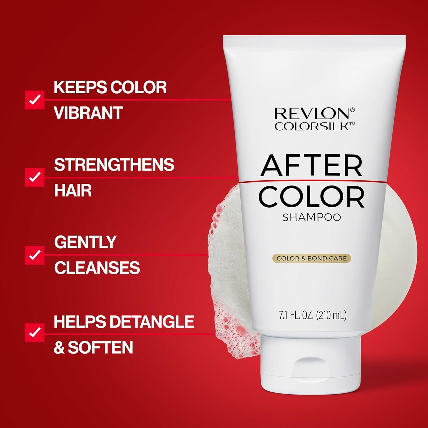 Revlon ColorSilk After Color Shampoo - Moisturizing & Bond Repairing | Vegan, Sulfate-Free, 7.10 fl oz