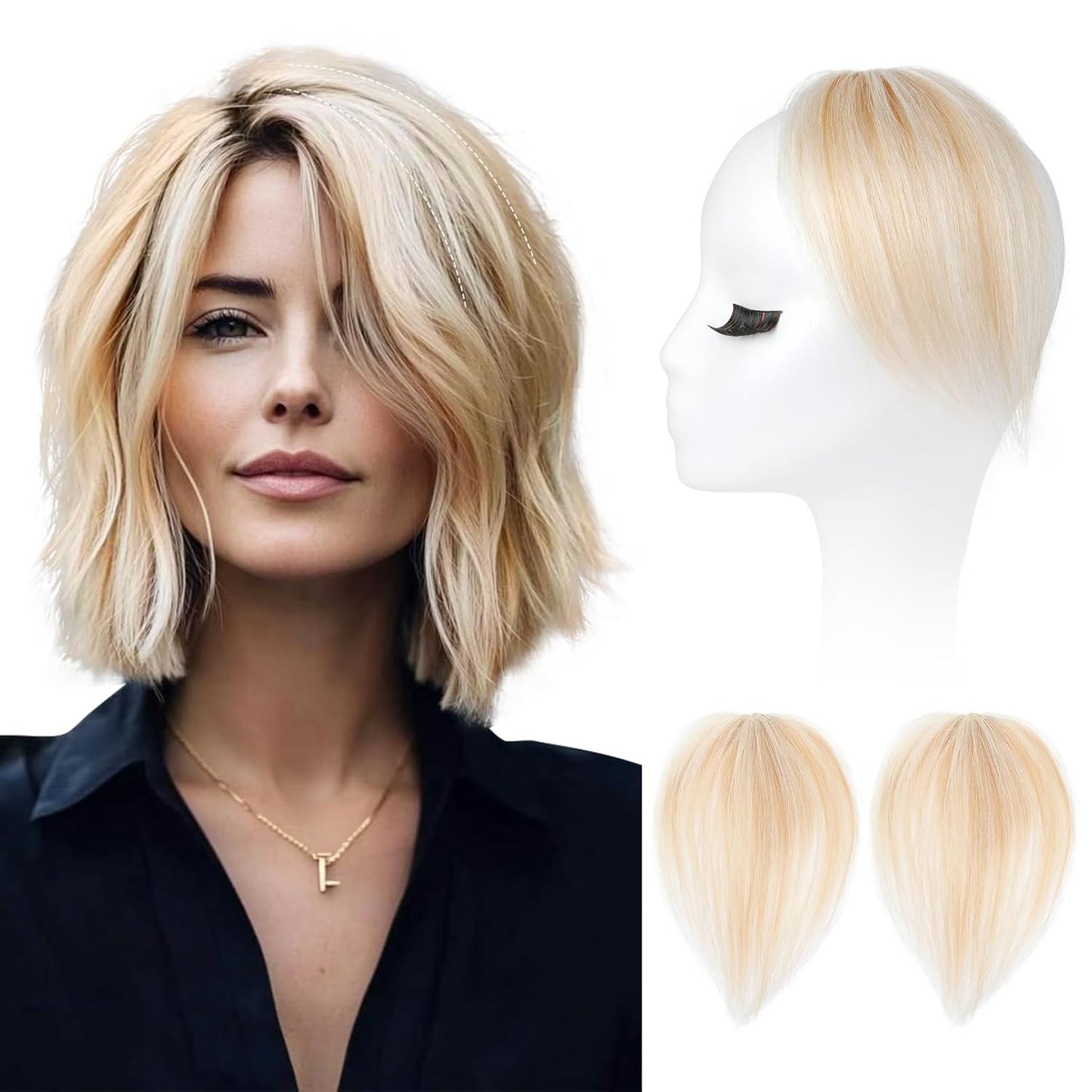 REECHO Clip-In Hair Volumizer | Short Thick Extensions for Fine Hair - Silver Grey, 8 Inch