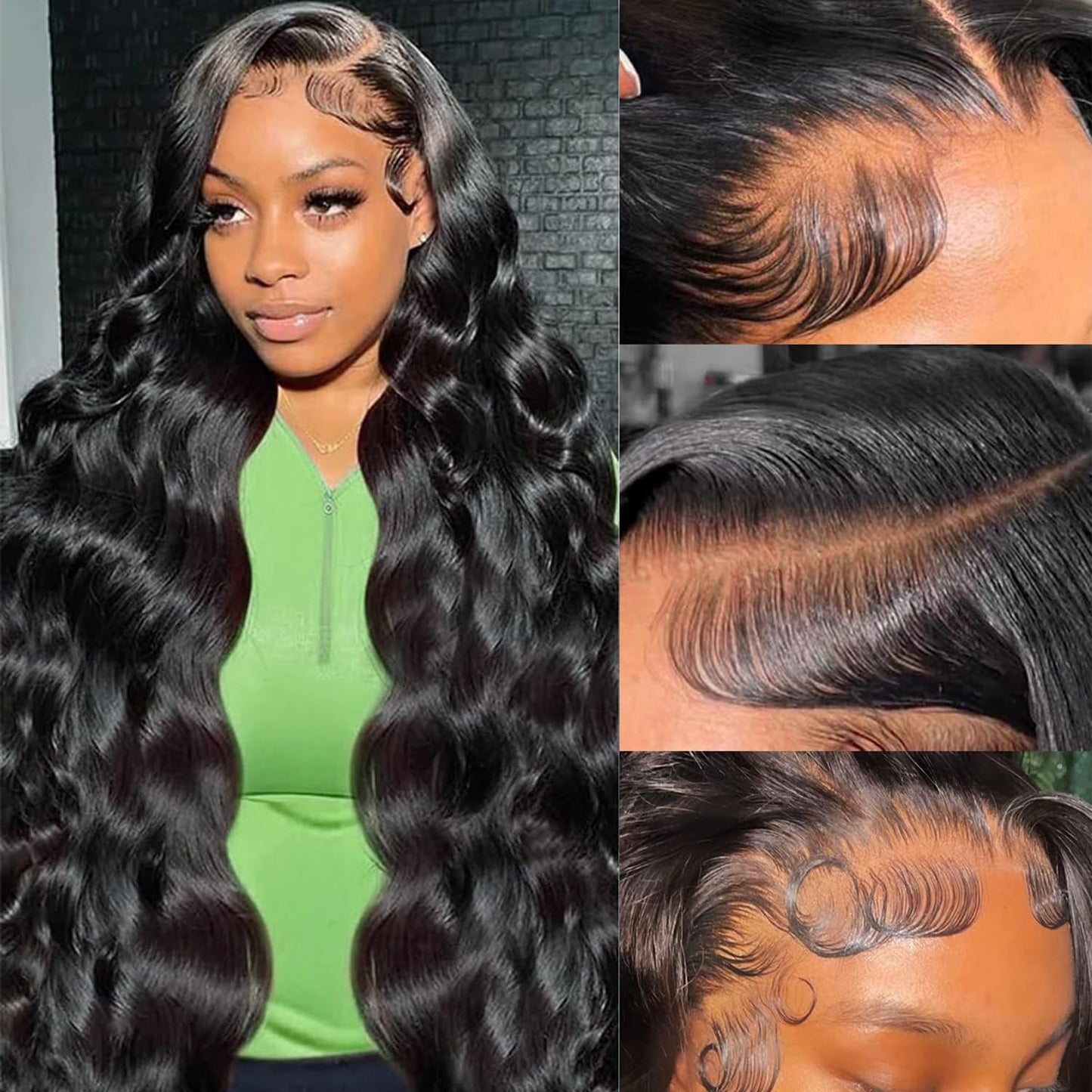 Qiikota 30 Inch Body Wave Human Hair Wig 13x6 Lace Front Wig 200% Density Natural Looking Long Wavy Transparent Lace Wigs For Women for Daily, Work, Party, Wedding, Cosplay
