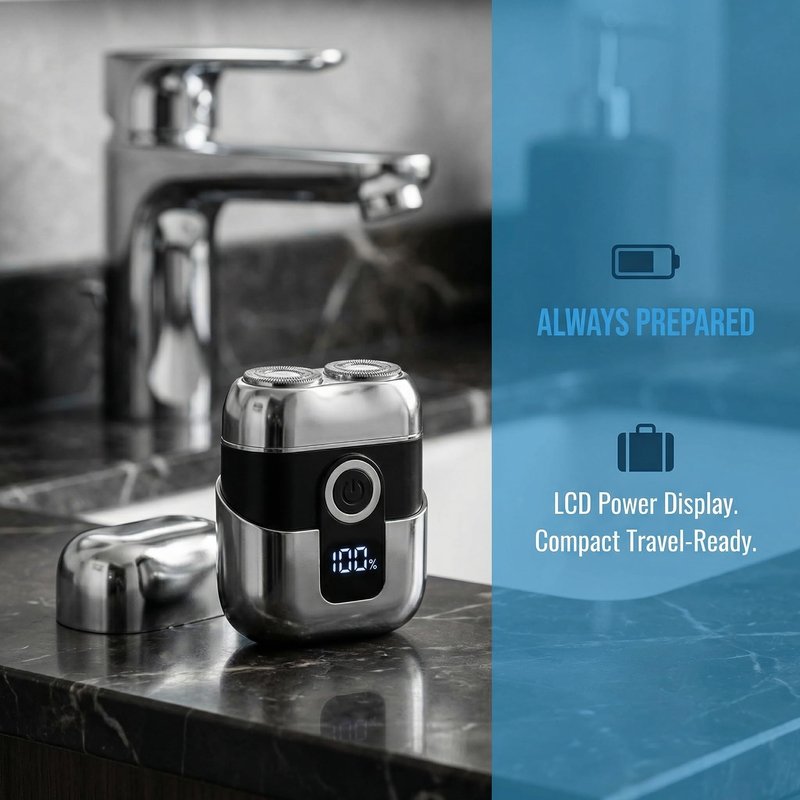 Electric Shaver for Men, 2026 New Painless Portable Dual Head Pocket Travel Electric Shavers, Waterproof Wet Dry Cordless Electric Razor