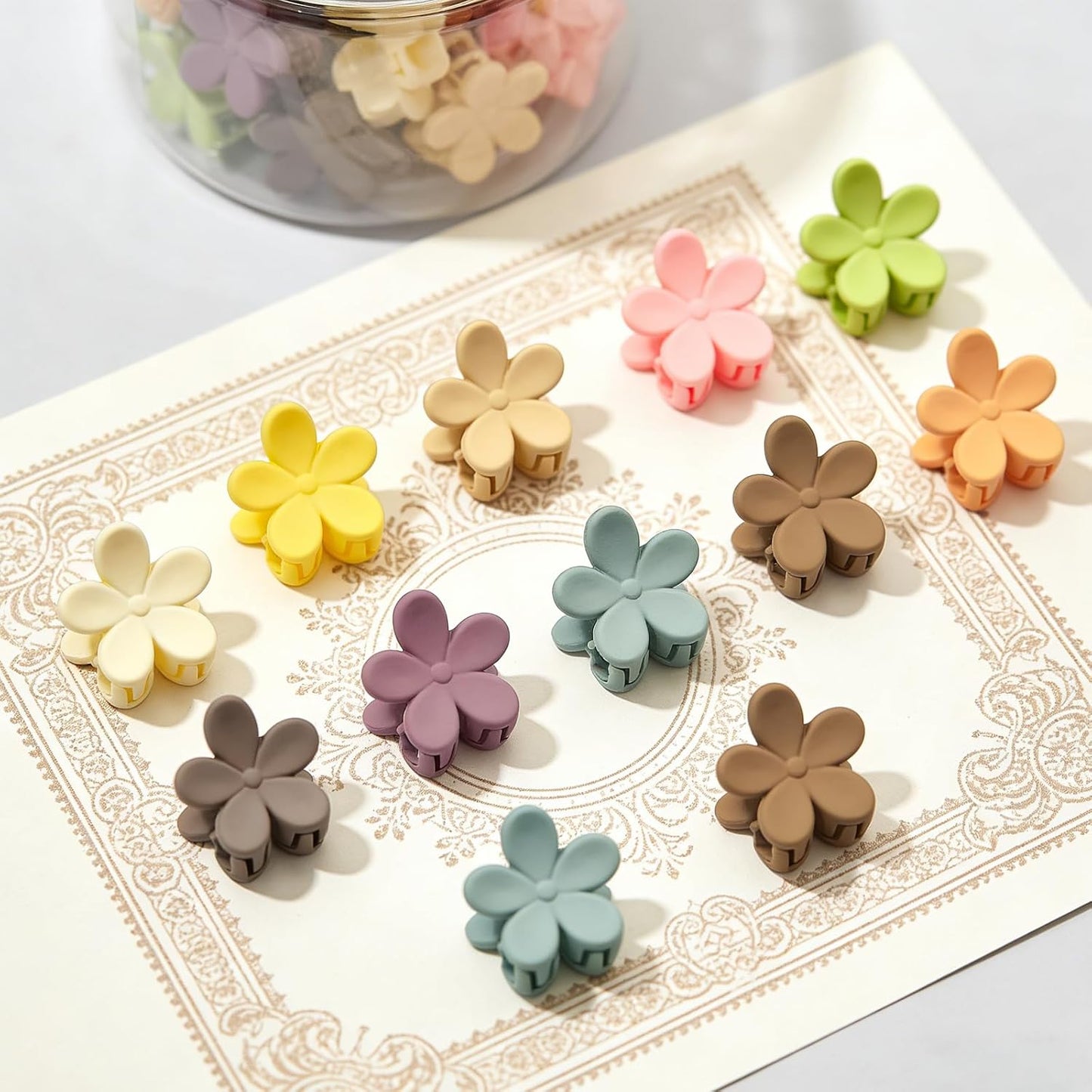 Mini Flower Hair Clips for Kids - 100Pcs Colorful Claw Clips | Cute Toddler Hair Accessories for Girls & Teens