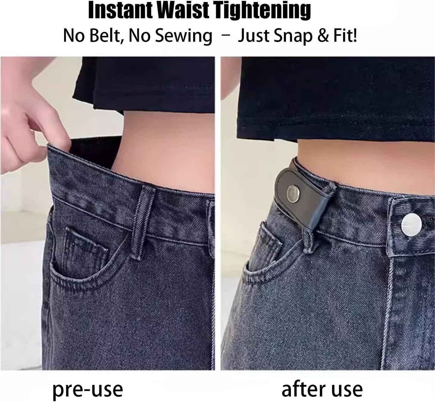 Elastic No Buckle Belt for Men & Women - Comfortable Adjustable Fit | Black & Blue, Perfect for Jeans & Daily Wear