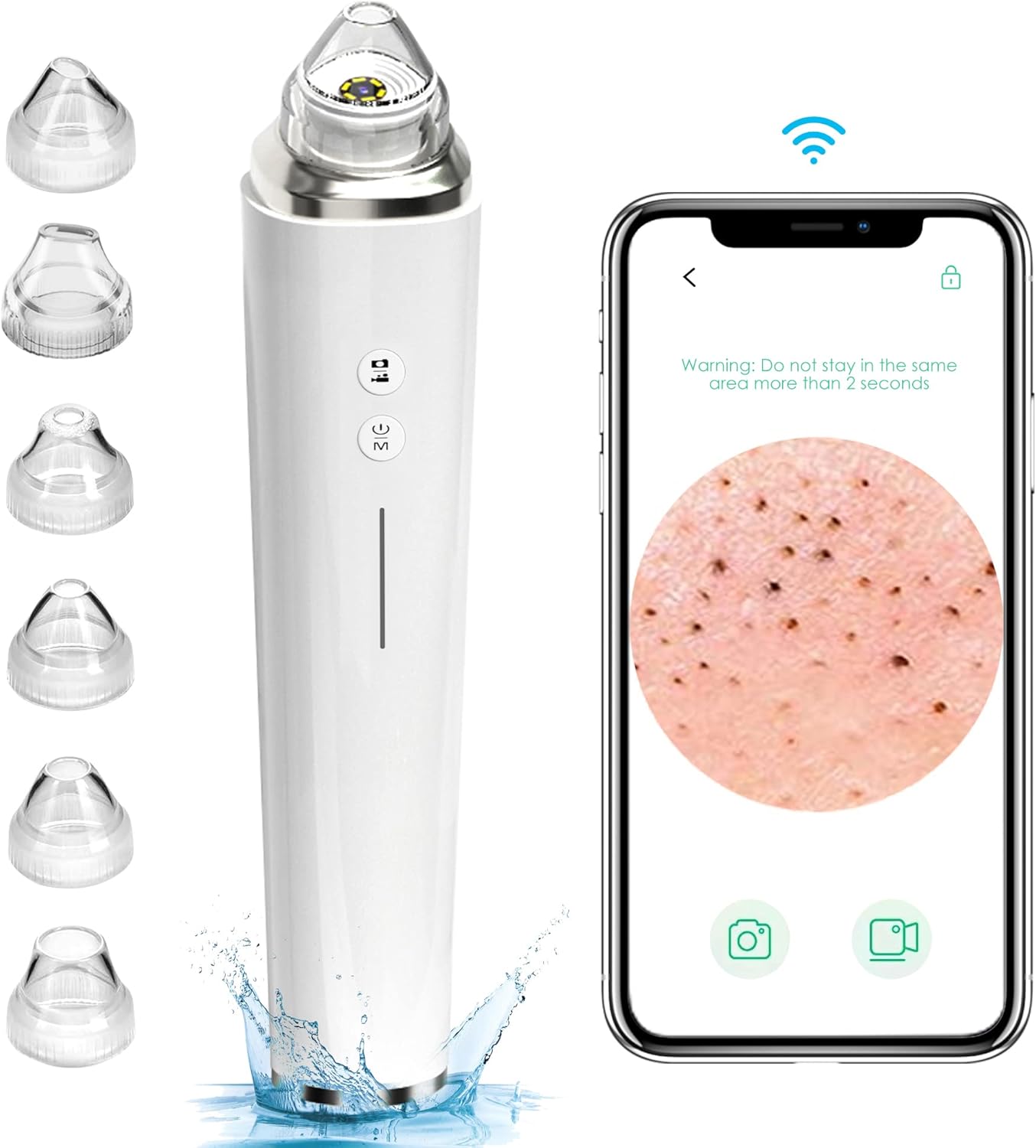 Blackhead Remover Vacuum - 5MP HD Camera & 20X Magnification | Electric Pore Cleanser Kit for Men & Women with 6 Probes