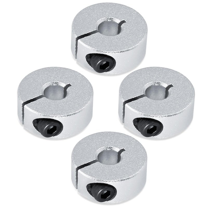 Hordion 4Pcs 6mm Split Shaft Collar, Aluminum One Piece Shaft Locking Collar, 6mm Bore Diameter, 20mm OD, 8mm Thickness, with M4 Screws
