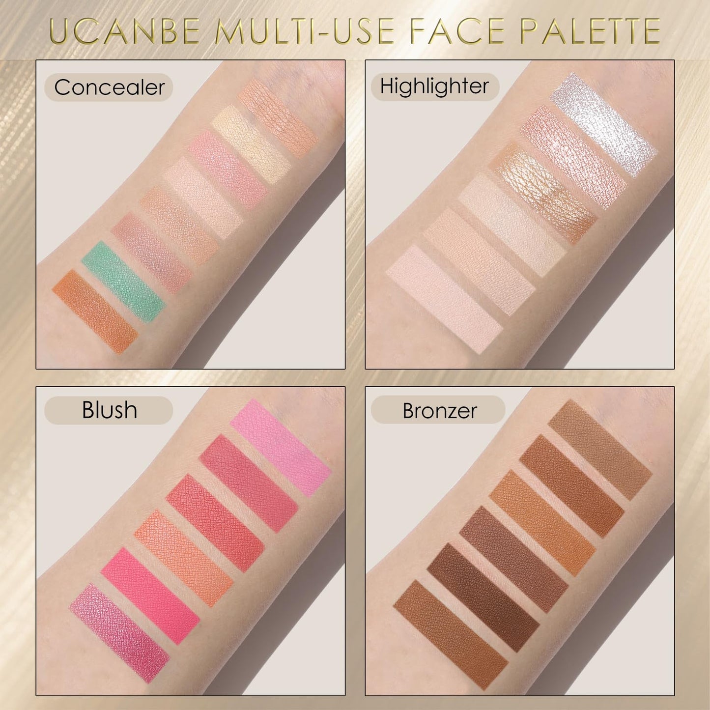 UCANBE 26 Colors Face Makeup Palette Set, All-in-One Makeup Set Includes Concealer, Highlight, Blush, Bronzer with 2 Brushes – Multi-Use Facial Beauty Makeup Gifts Kit for Women Travel-Friendly