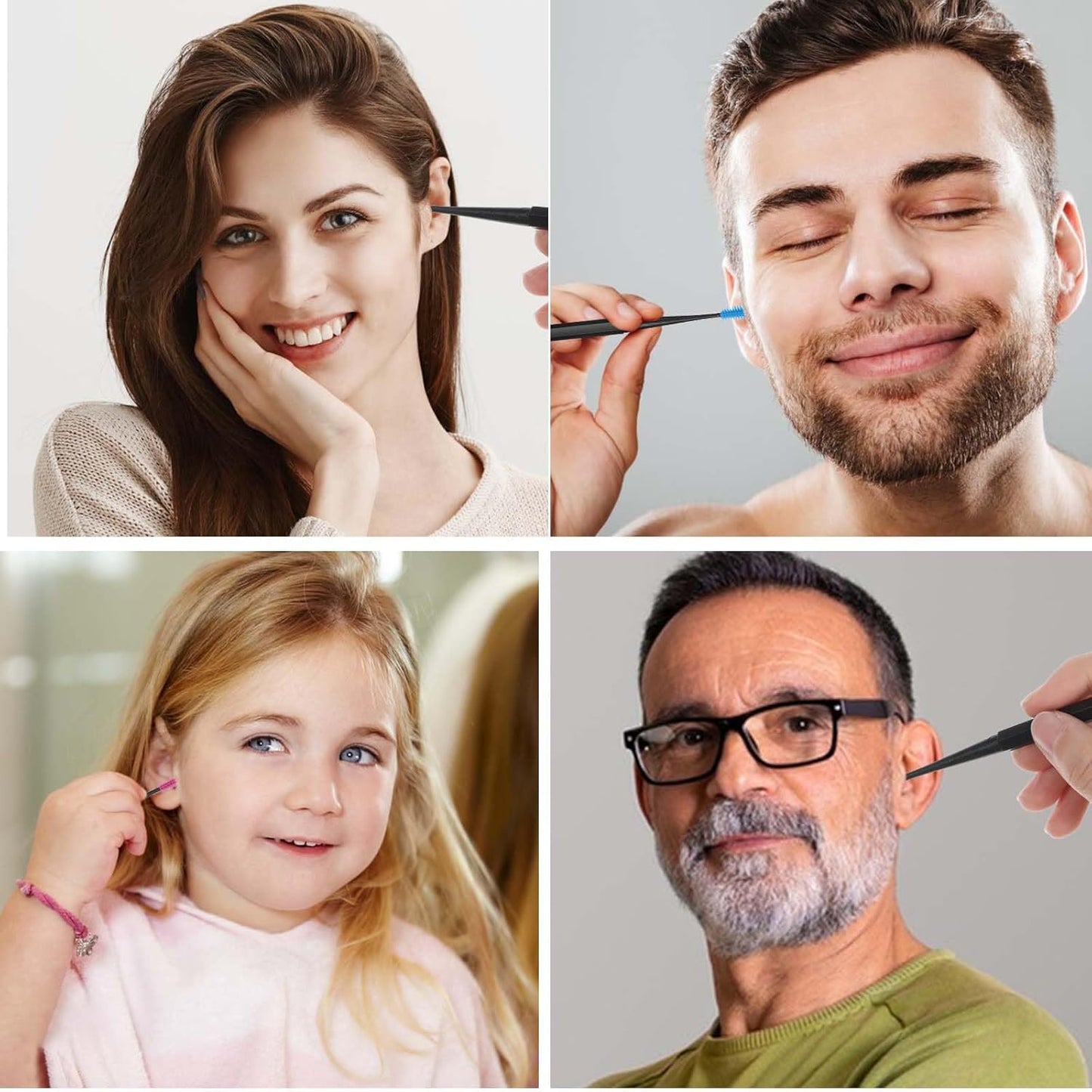 Silicone Ear Wax Removal Tool Set - 9 Reusable Spiral Tools with Cleaning Brush | Safe for Adults & Kids