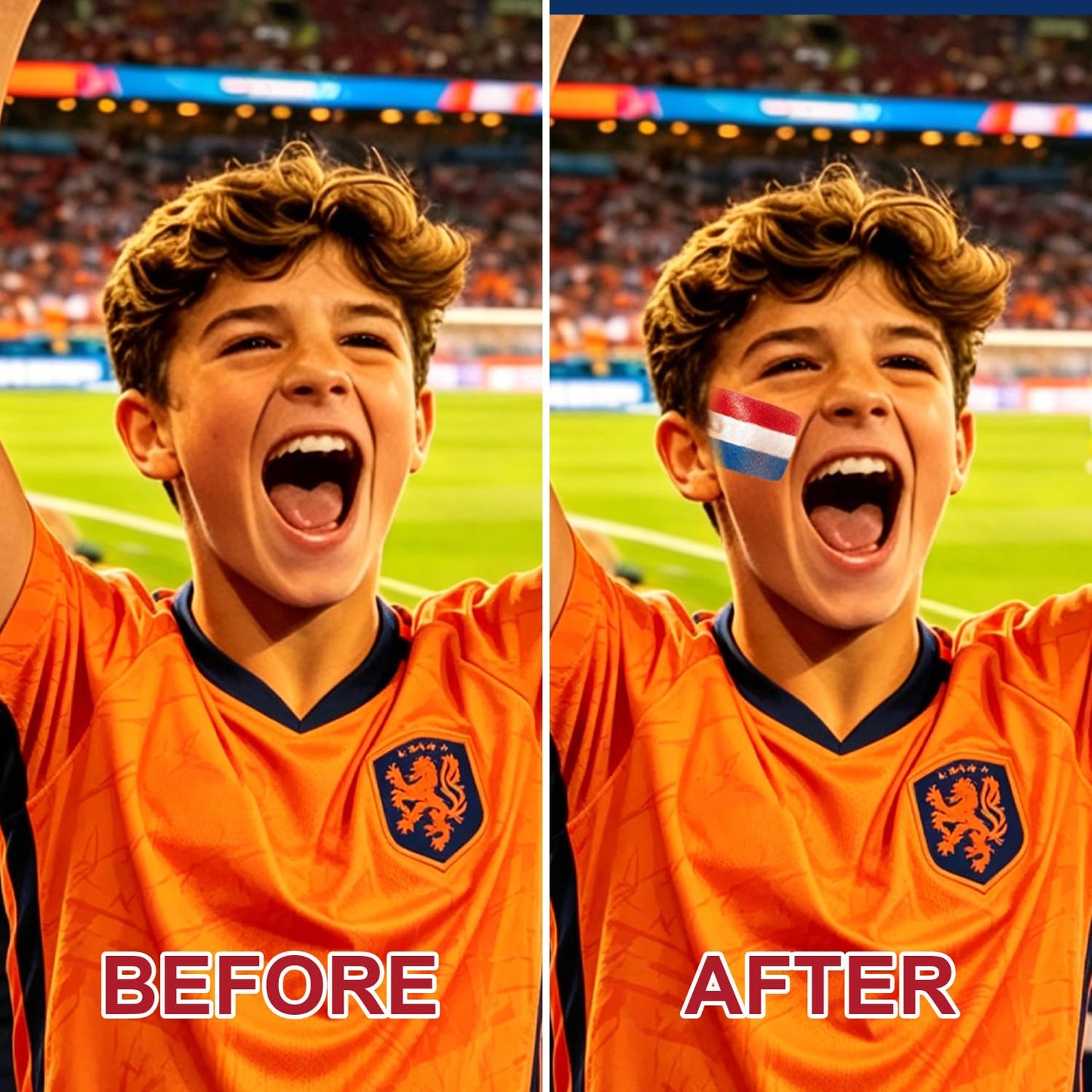 Red White and Blue Face Paint Stick - Sweatproof High Pigment for World Cup Fans | Party Accessories
