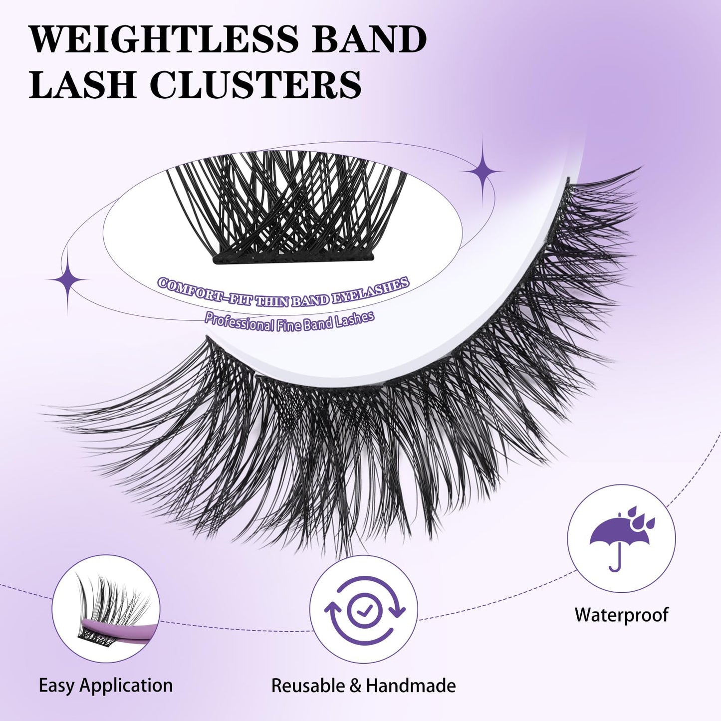 B&Q Wispy Lash Clusters Full B02,Eyelash Clusters 156PCS Comfortable band Cluster Eyelash Extensions,8-18mm Volume Individual Lashes Lightweight D Curl Lash Clusters Soft Eyelashes Natural Look(B02)
