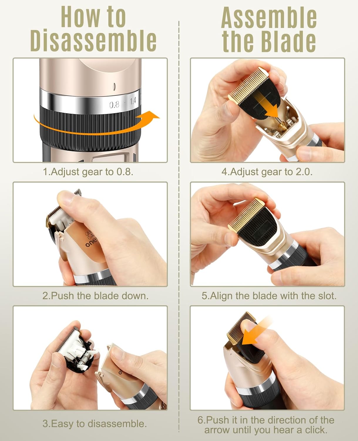 Low Noise Dog and Cat Clippers Replacement Blade - Quiet, Durable Design