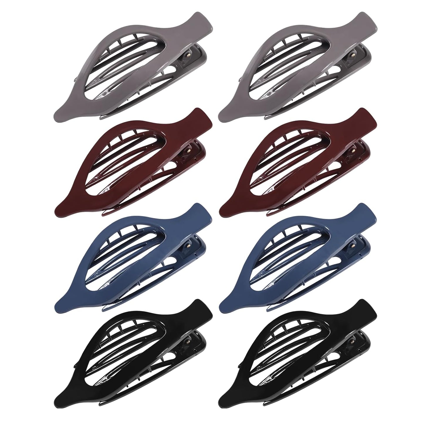 Flat Hair Clips for Women - 8 Pack Matte No Crease Claw Clips | Strong Hold for Thick & Thin Hair