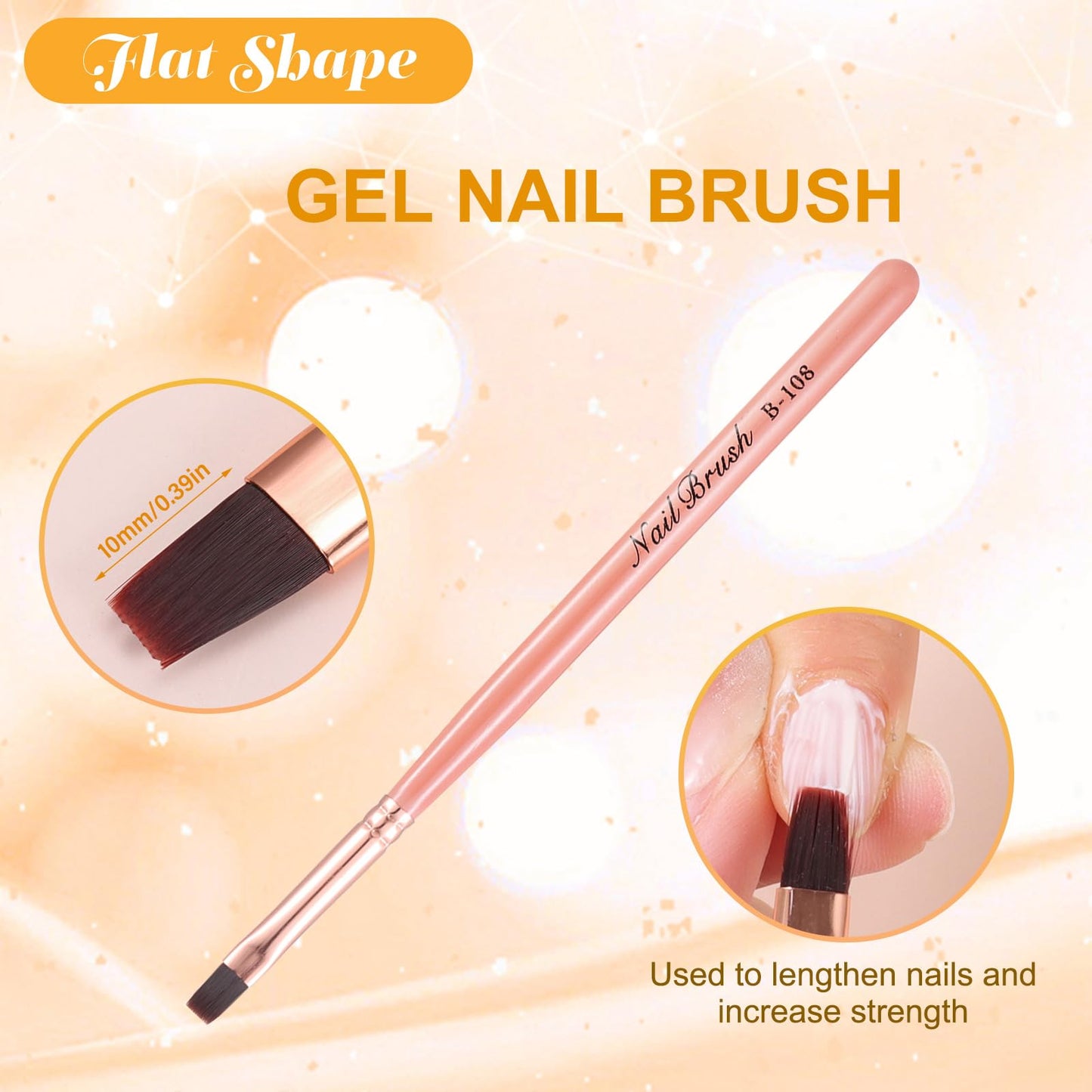 INENK Nail Art Clean Up Brushes,Nail Brushes for Cleaning Polish Mistakes on the Cuticles, Acetone Resistant Nail Brush, Fingernail Cleaning Brushes for Nail Art and Designs (Pink)