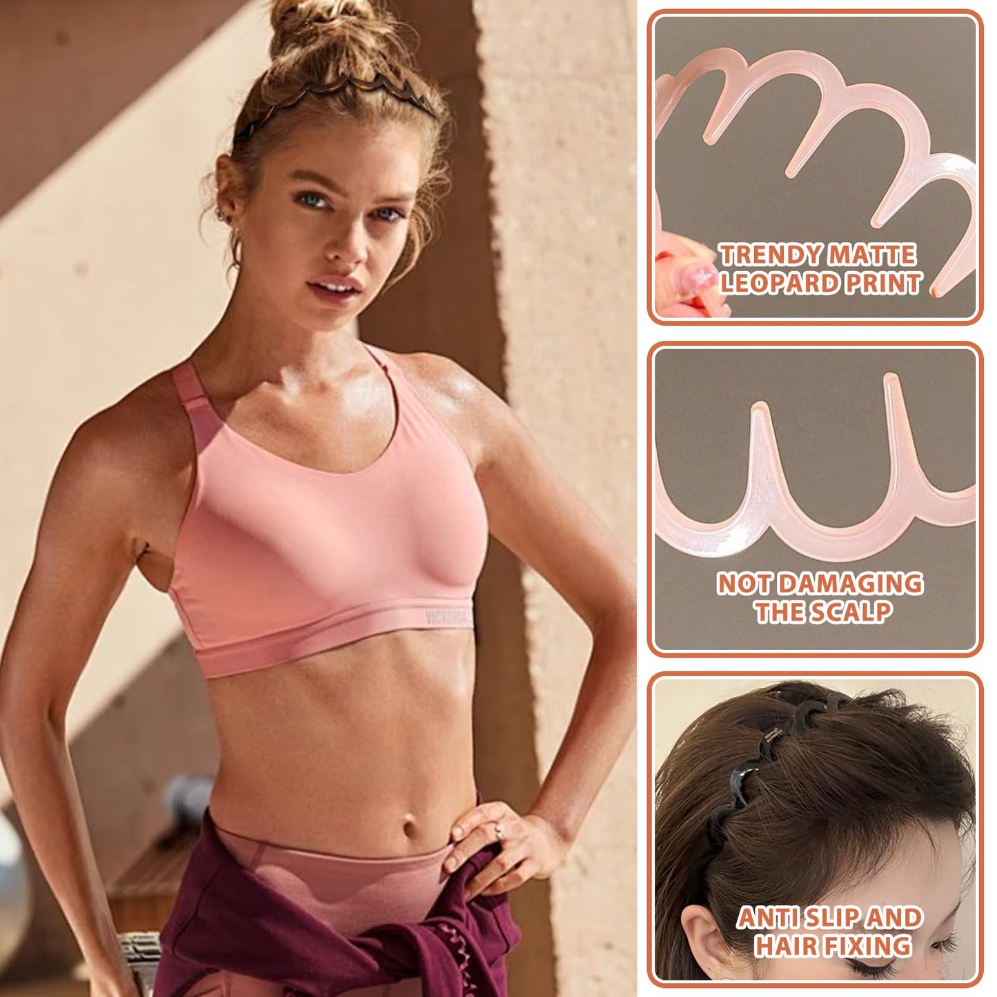 Elevate Your Style with 6Pcs Zig Zag Shark Tooth Headbands – Fun Comb Plastic Hoop U Shaped Hair Bands with Wavy Teeth, Perfect Hair Accessory for Women & Girls (6 Color)