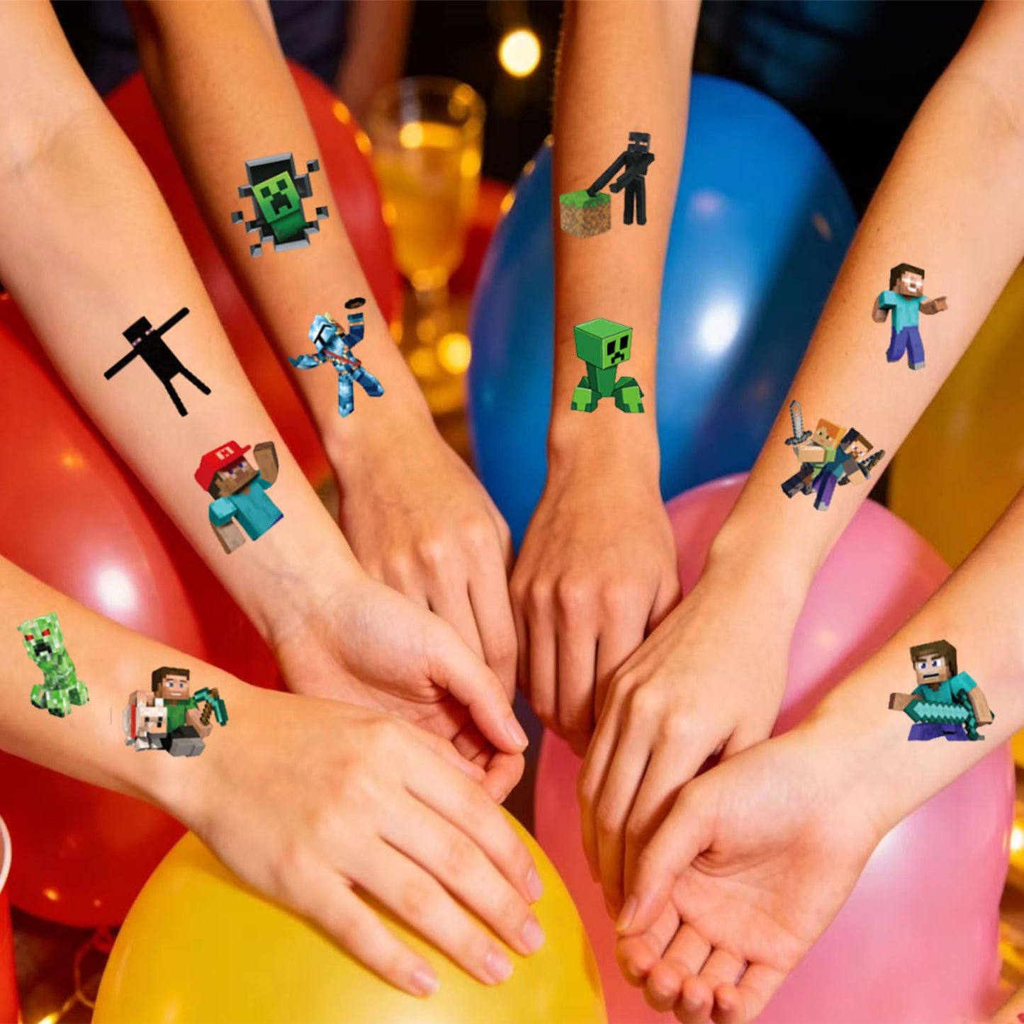 20 Pcs Game Theme Temporary Tattoos, Pixel Cartoon Tattoos Stickers, Whether as Party Favors or Rewards, They Are the Perfect Choice.