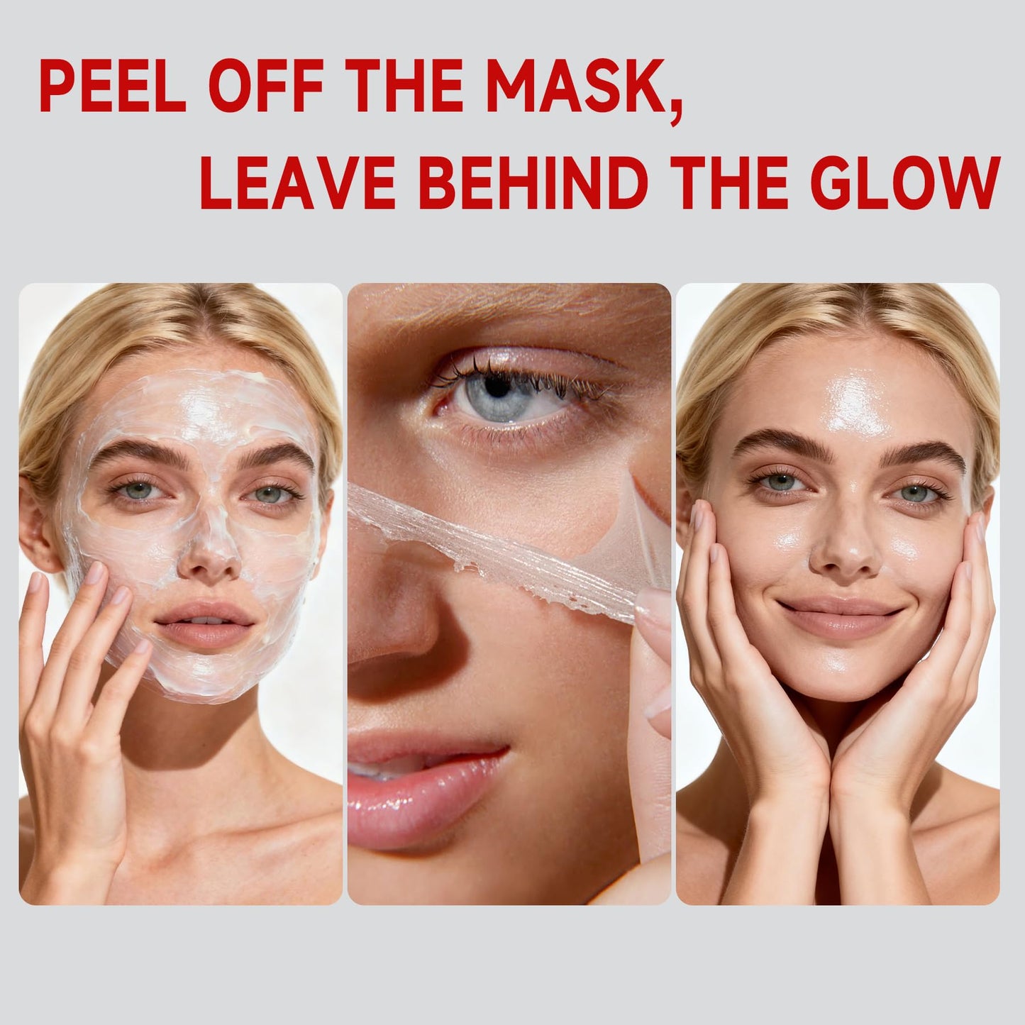 KISSIO Hydrolyzed Collagen Mask,Peel Off Mask for Glow,Hydration and Plump,Facial Mask with Collagen,2% Niacinamide and Salicylic Acid,Glass Skin Care,2.54 FL Oz