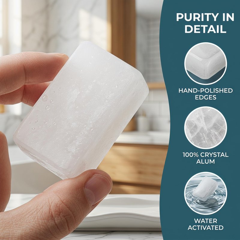 MIOIO 2 Pack Alum Block for Post-Shave, Natural Aftershave Stone, 3.17 Oz, Soothes Razor Burn, Stops Bleeding, with Plastic Case
