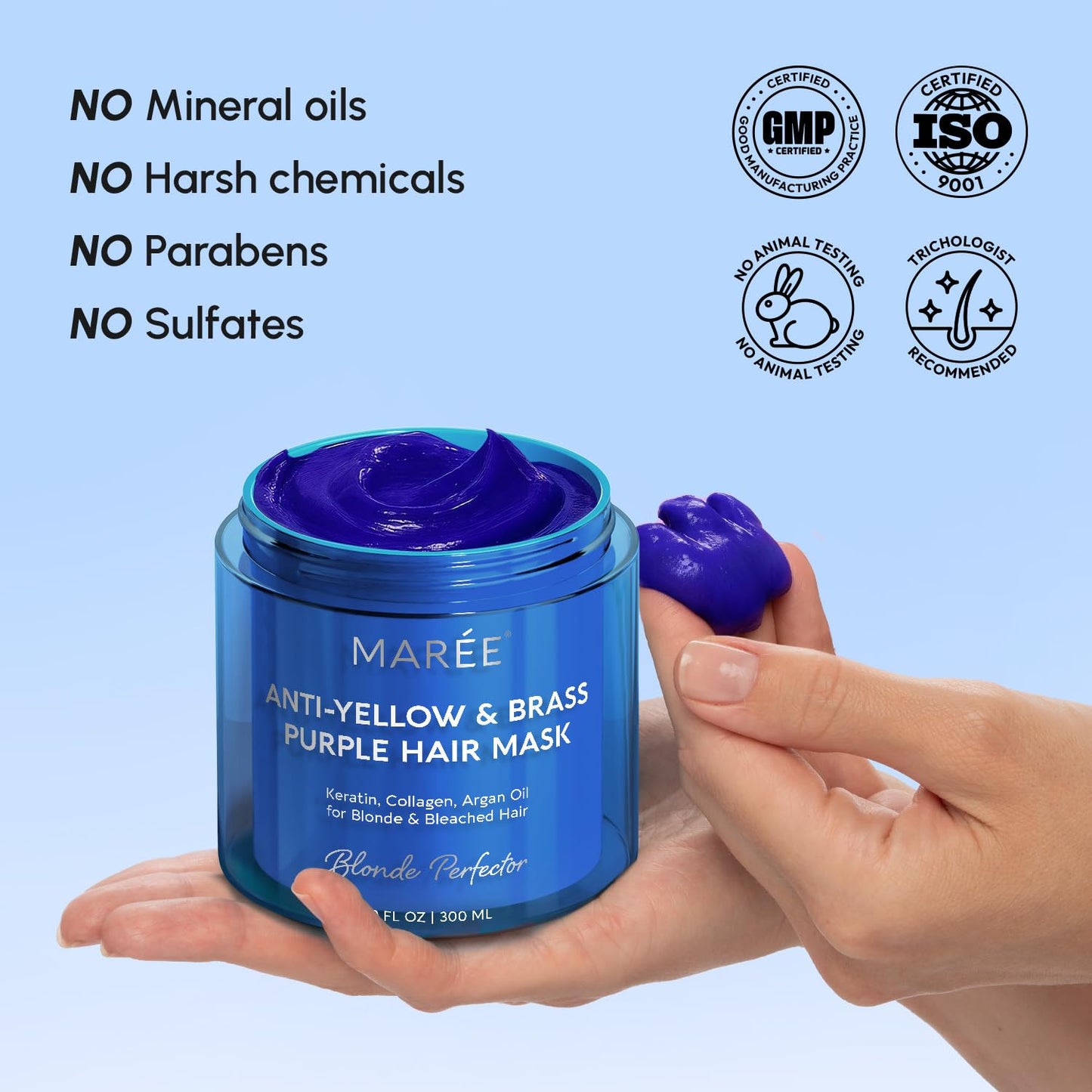 Anti Yellow Purple Hair Mask - Hydrating Deep Conditioner for Damaged, Curly, Blonde & Brassy Hair | Purple Toner