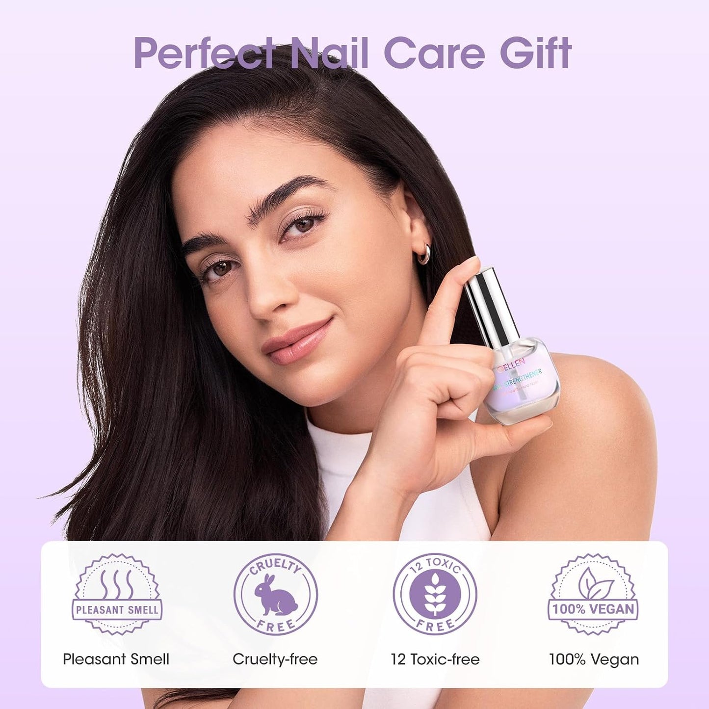 GELLEN Nail Strengthener - 8-in-1 Protein Serum for Weak, Brittle Nails | Lavender Scented Ridge Filler