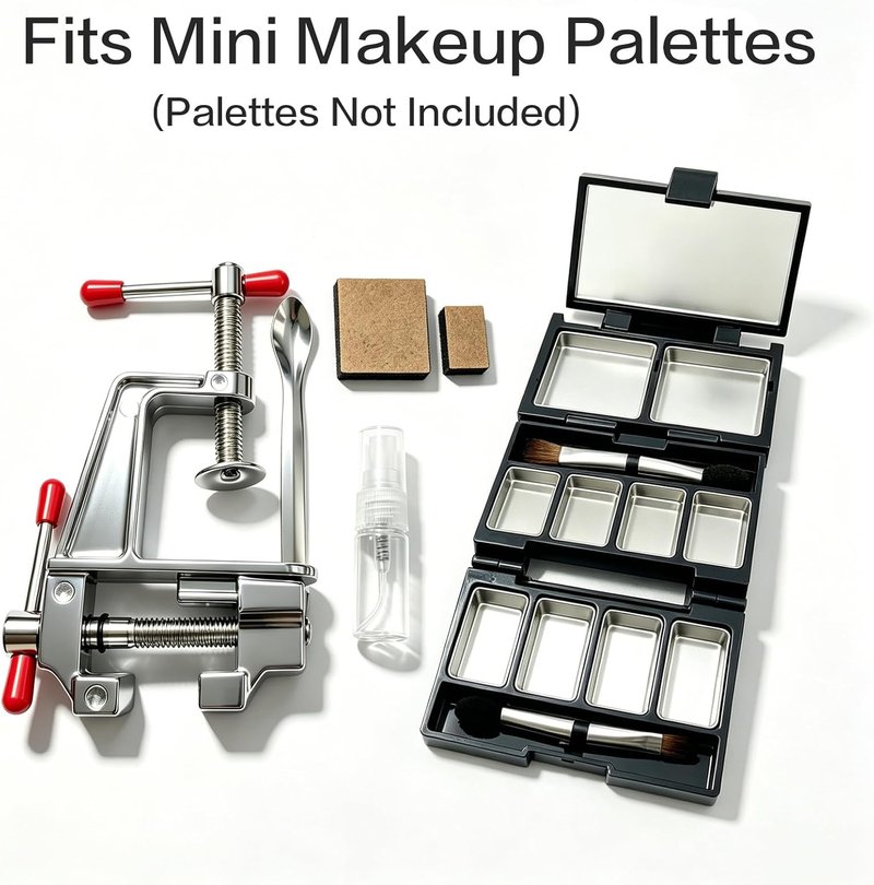 DIY Makeup Kit - Mini Aluminum Clamp, Stamping Tools & Micro Scoop Spoon | 5" x 3.5" Palette Accessories for Home Use