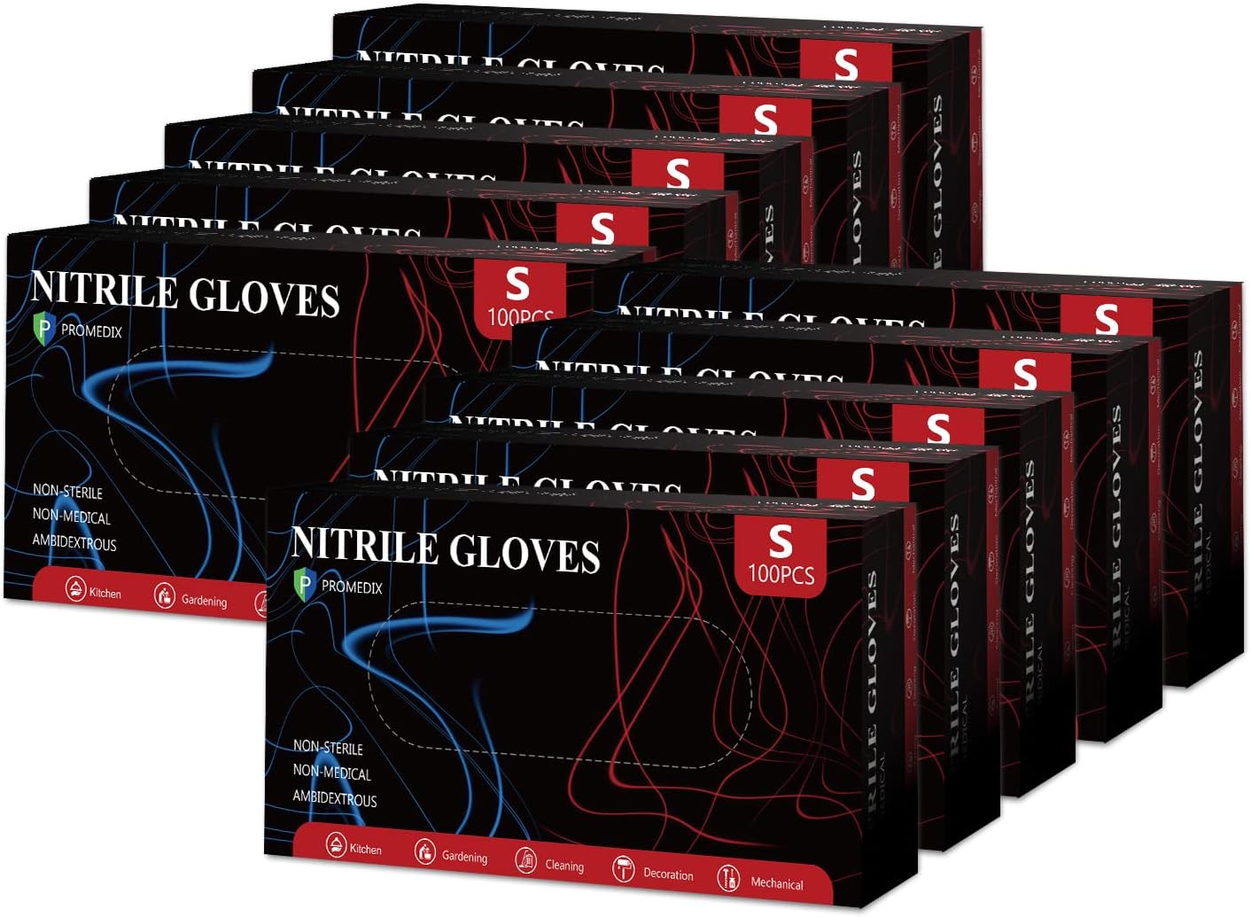 Nitrile Disposable Gloves - 4 Mil, 100 Count | Latex-Free, Powder-Free, Food Safe for Cooking & Household Use