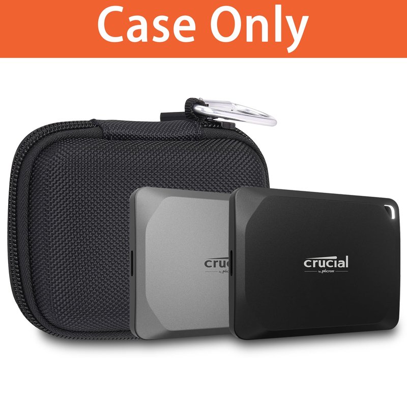 Aenllosi Hard Carrying Case Compatible with Crucial X9 / X9 Pro / X10 / X10 Pro 1TB/2TB/4TB Portable SSD,USB 3.2 External Solid State Drive & USB Cable Organizer(Case Only)