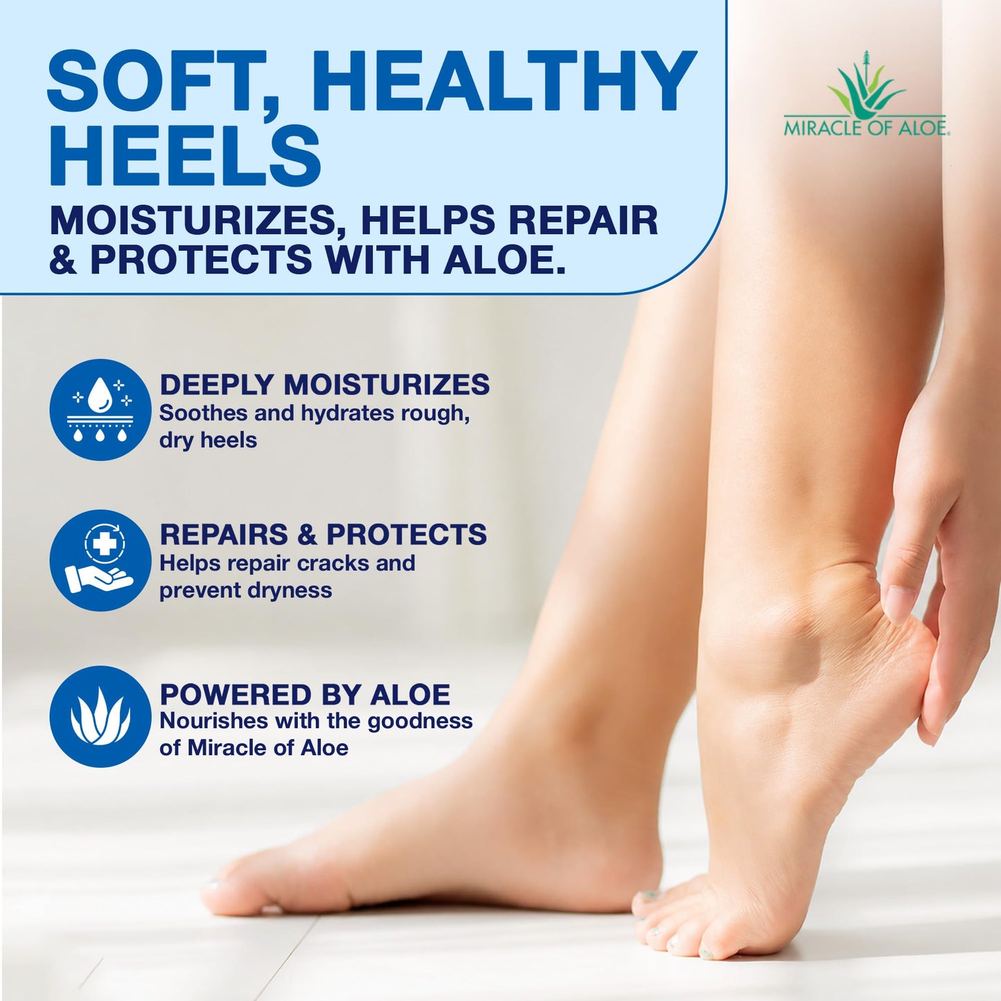 Heel Balm for Dry Cracked Feet - Miracle Heel Stick with Gel Socks - Moisturizes & Relieves Hard, Cracked Heels - Silicone Gel Infused Socks, Breathable & Washable - One Size Fits All