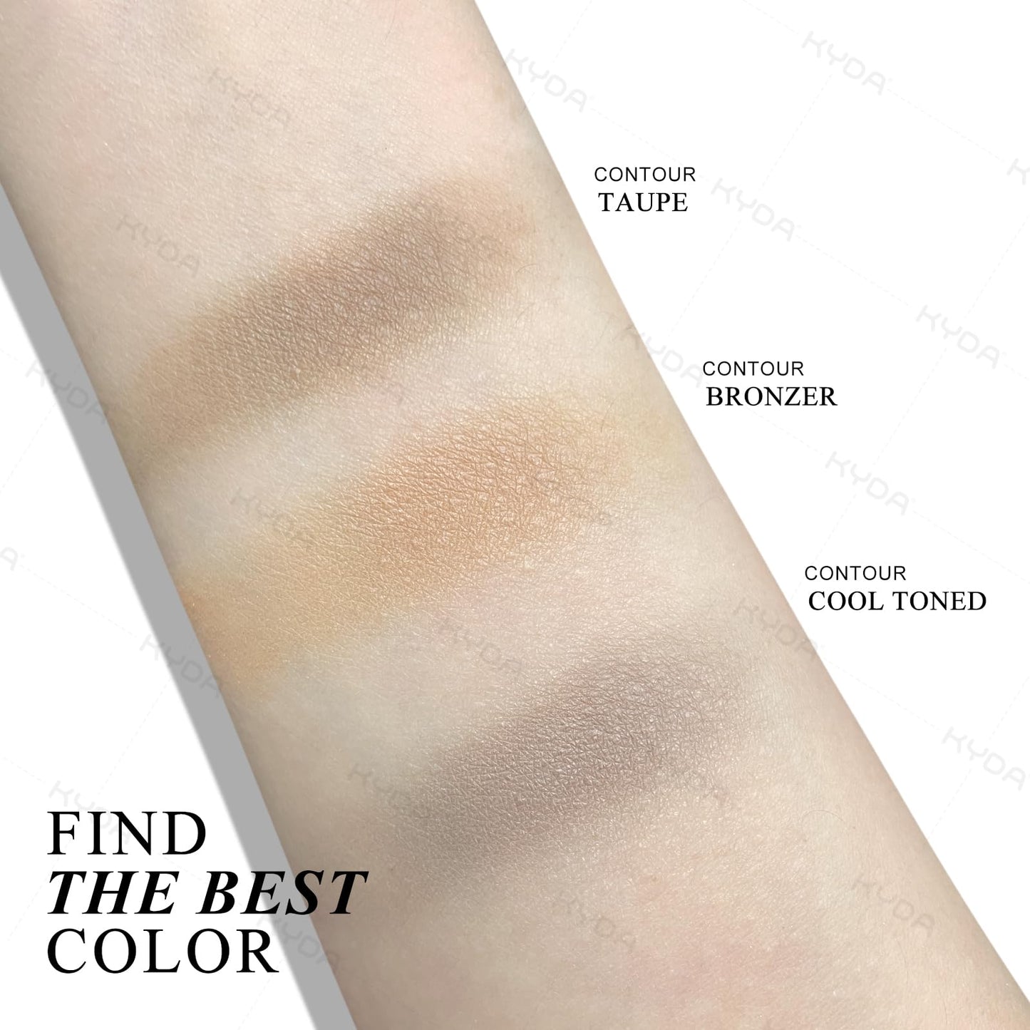 KYDA Cool Tone Contour Palette, Buildable Matte Face Contour Pressed Powder, Ultra-fine Lightweight Blendable Formula, Multiuse Baked Bronzer Makeup-COOL TONED
