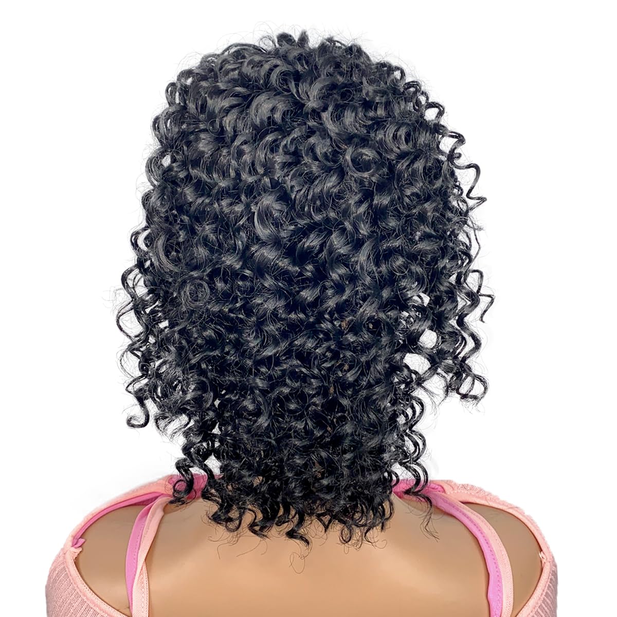 Curly Ponytail with Bangs - 12-Inch Short Kinky Curl Hair Piece | Afro Puff Clip-In for Black Women