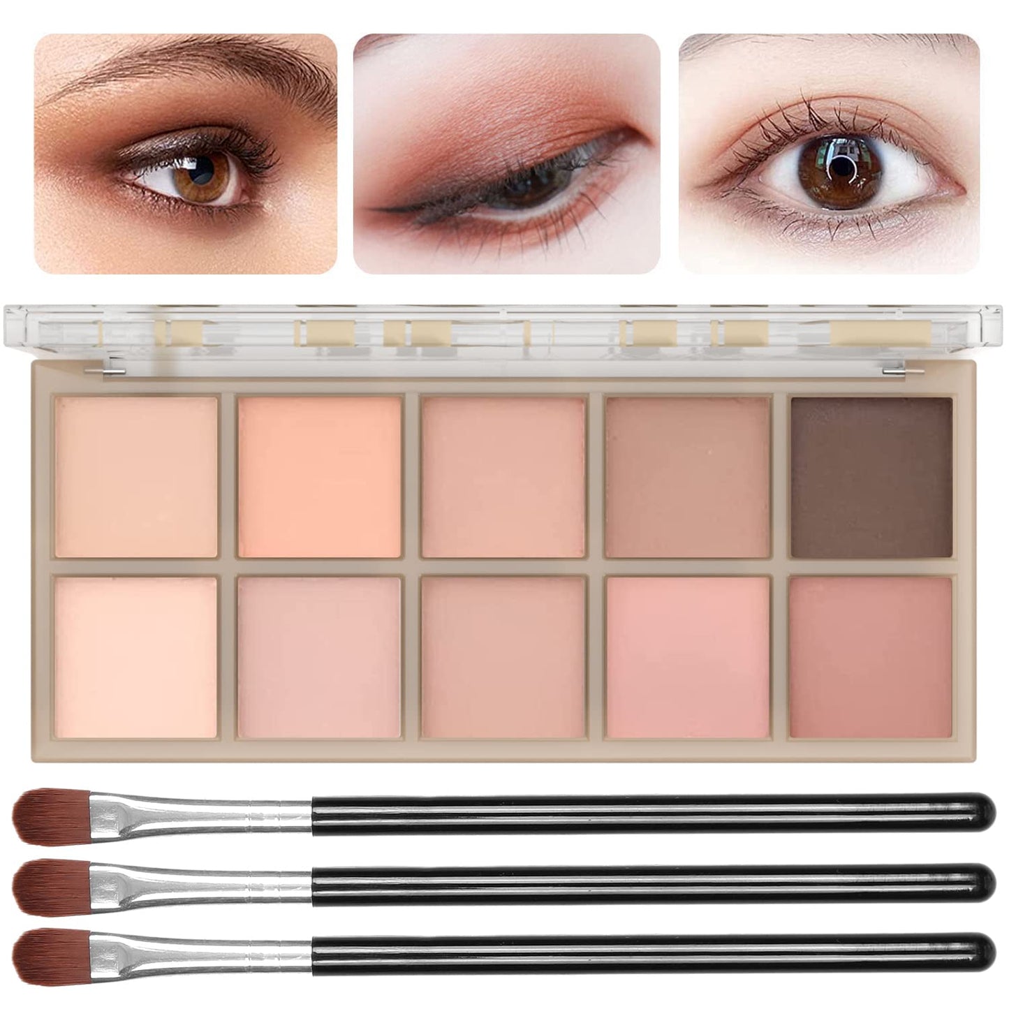 Matte Eyeshadow Palette - 10 Blendable Shades for Smokey Eyes | Waterproof, Long-Lasting Makeup
