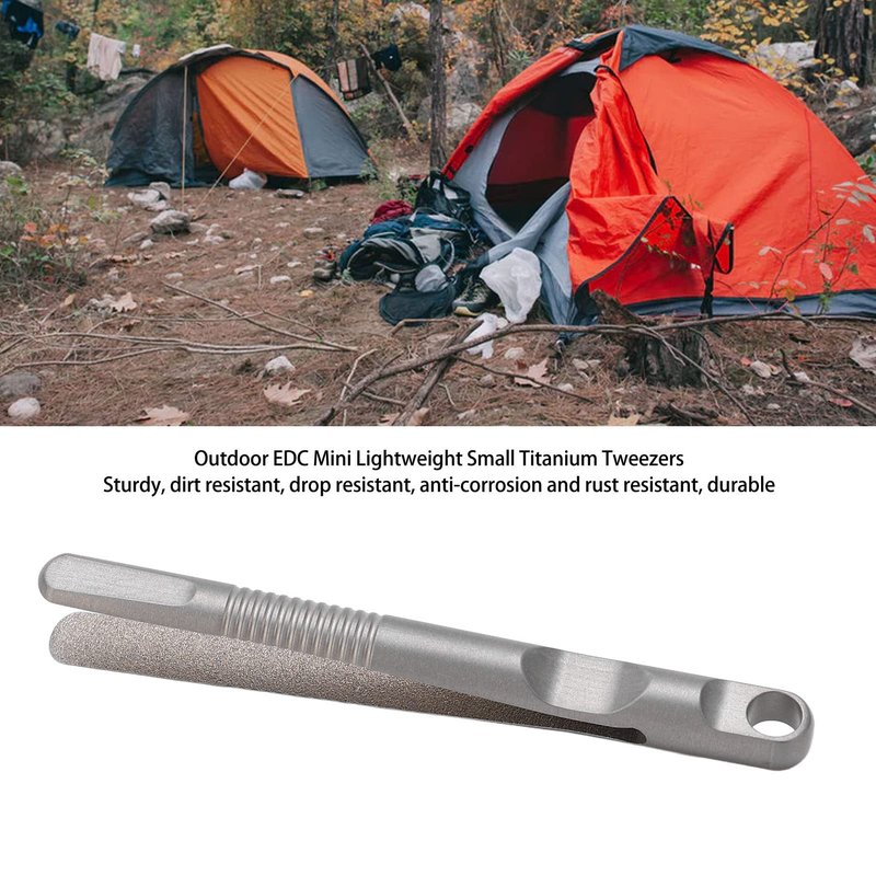 Tefola Portable Mini Keychain Tweezer, Titanium Alloy, Silver, EDC Multi-tool, Easy to Carry
