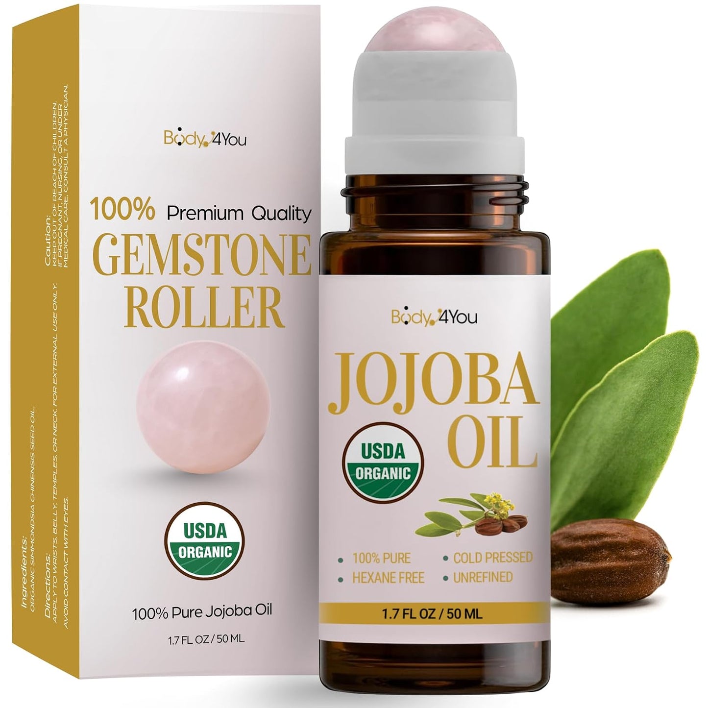 Castor Oil Roll-On for Eyelashes & Eyebrows - 100% Pure Organic Cold Pressed | Hydrating Growth Oil - 1.7 Fl Oz