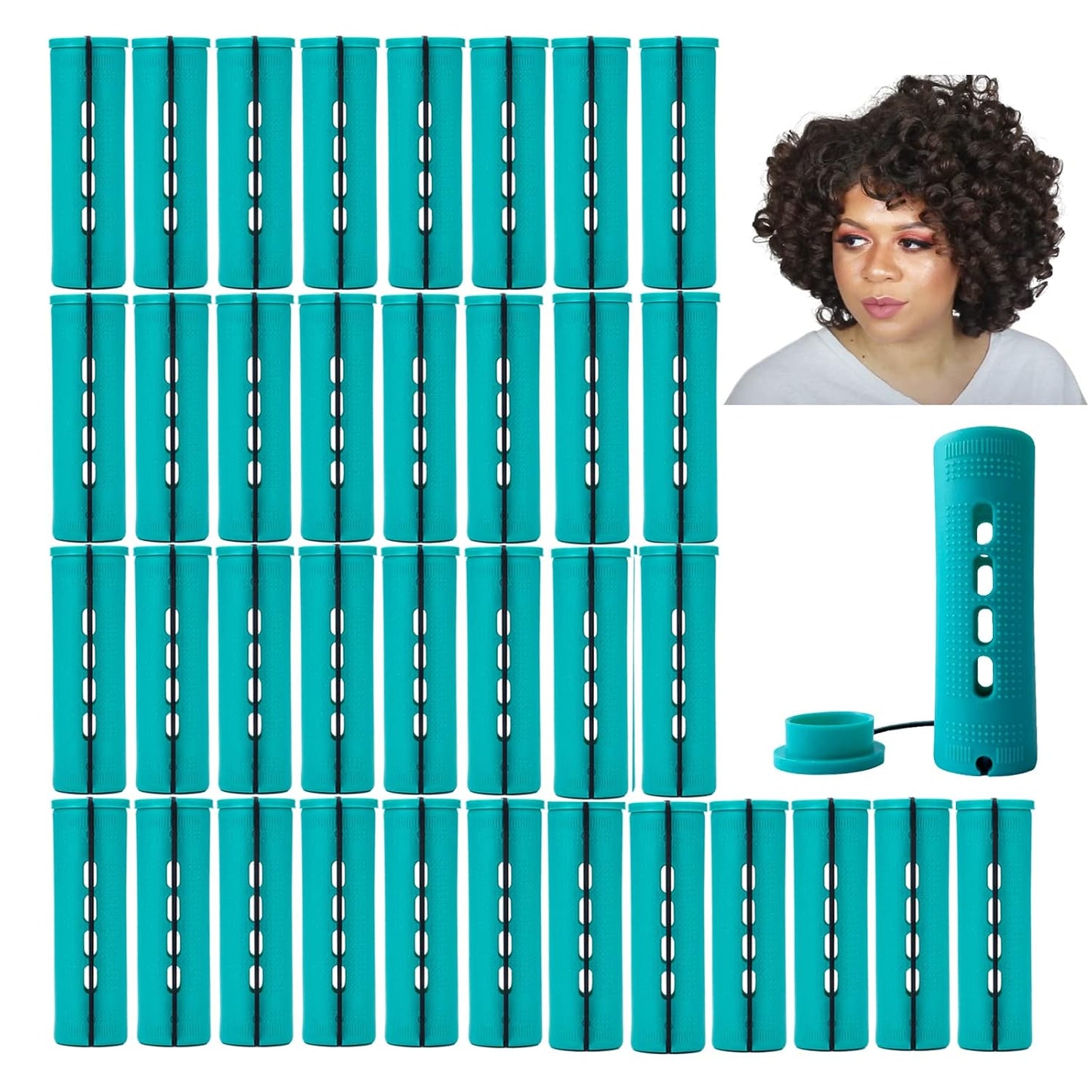 Large Perm Rods for Natural Hair Curling - Beige Styling Rollers for Long & Short Hair
