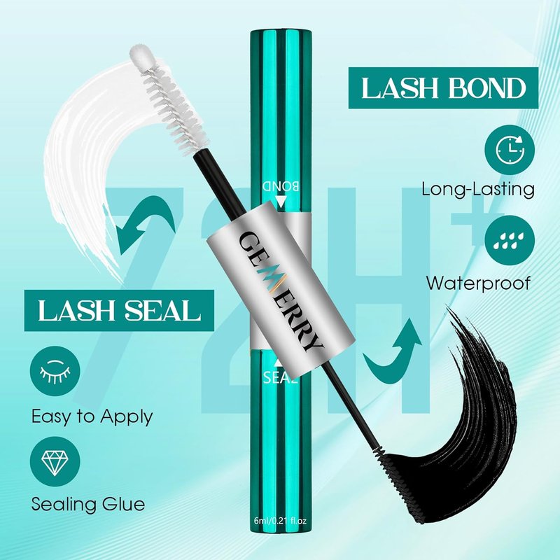 Eyelash Extension Kit - Thick Curl Fluffy Clusters with Bond, Seal & Tweezers | 80 Pieces, 10-18mm