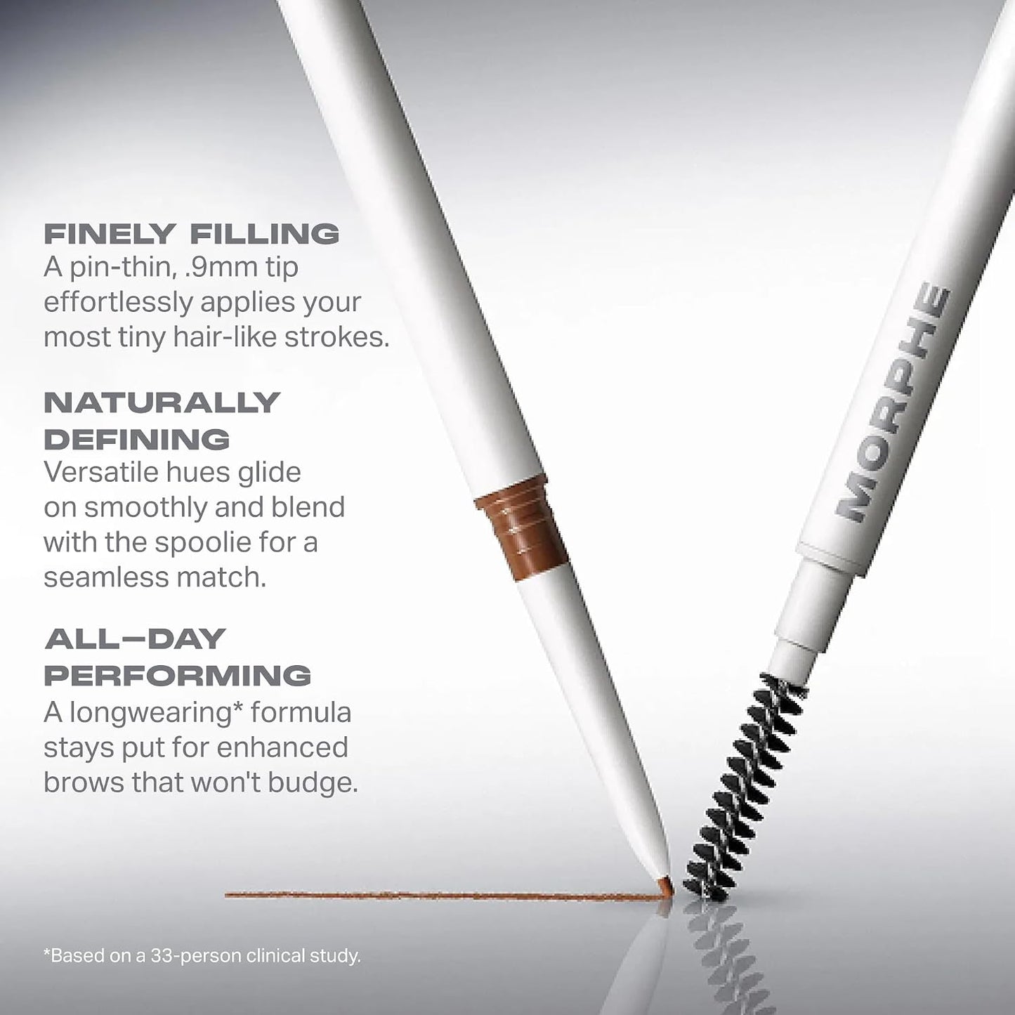 Morphe Nano Brow Pencil - Ultrafine Eyebrow Pencil for Hairlike Strokes | Natural Definition in Almond (0.001 oz)