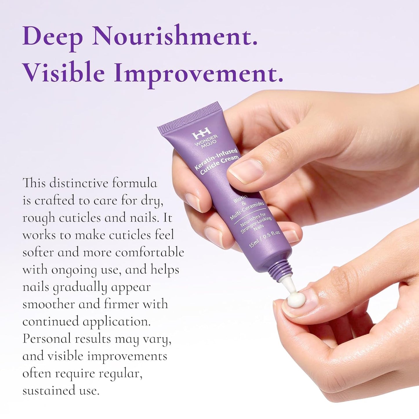 Nail & Cuticle Cream - Keratin, Biotin & Ceramides | Non-Greasy Moisturizer for Dry Cuticles, 0.5 Fl Oz