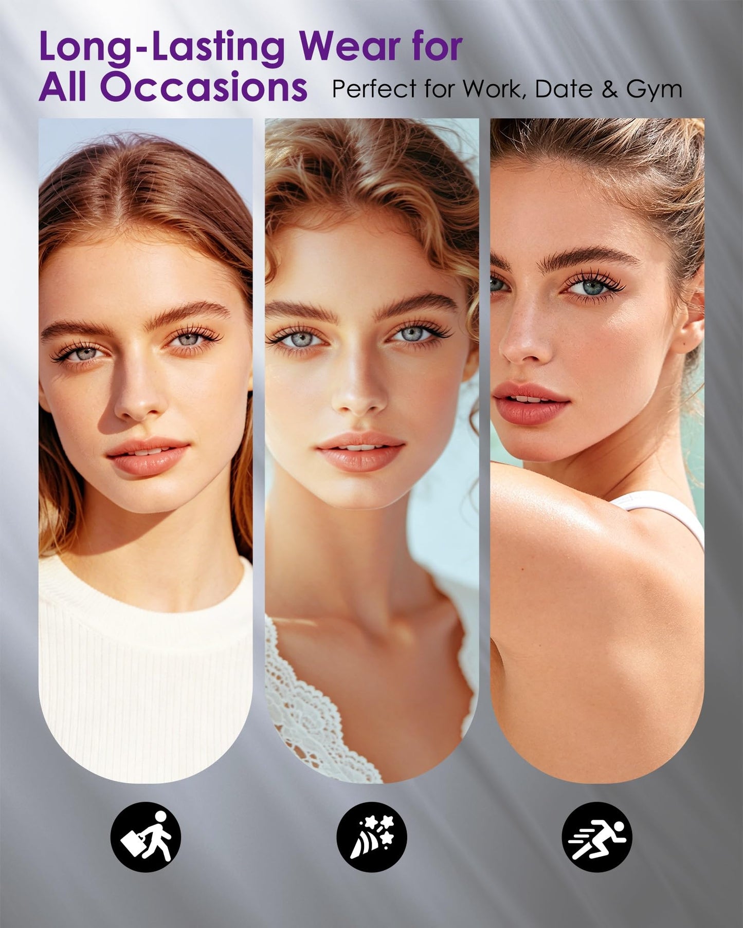 1PCS Iron Wand Mascara, 5D Curling Eyelash Iron Mascara with Washable Metal Wands, Waterproof Mascaras Black Volume and Length, Separating Mascara Volume, Long-lasting Smudge Proof.