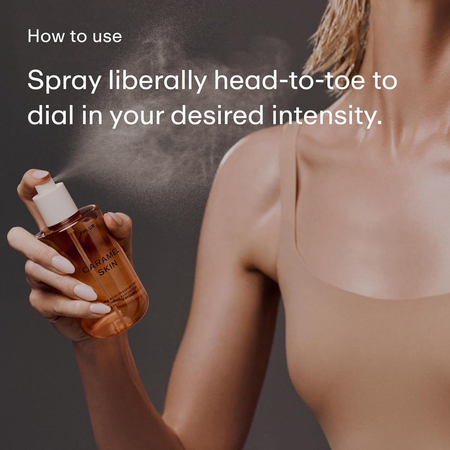 Caramel Skin Body Mist - Warm Vanilla & Bergamot Perfume | 8 Fl Oz Hair & Body Spray