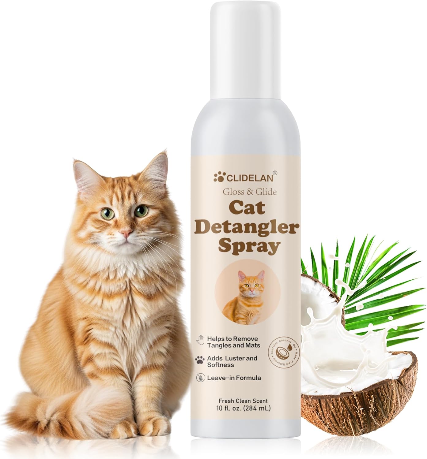 Cat Detangler Spray - Matted Fur Remover for Cats | Loosens Knots, Hydrates Coat & Reduces Pulling