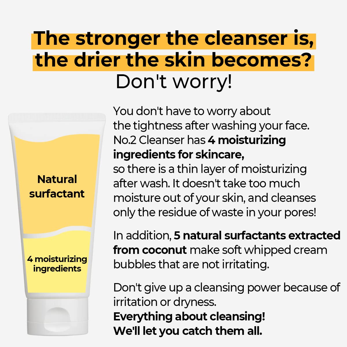 Numbuzin No.2 Cleansing Foam - Deep Clean Cream Cleanser for Blackheads & Excess Oil | 4.05 fl. oz.