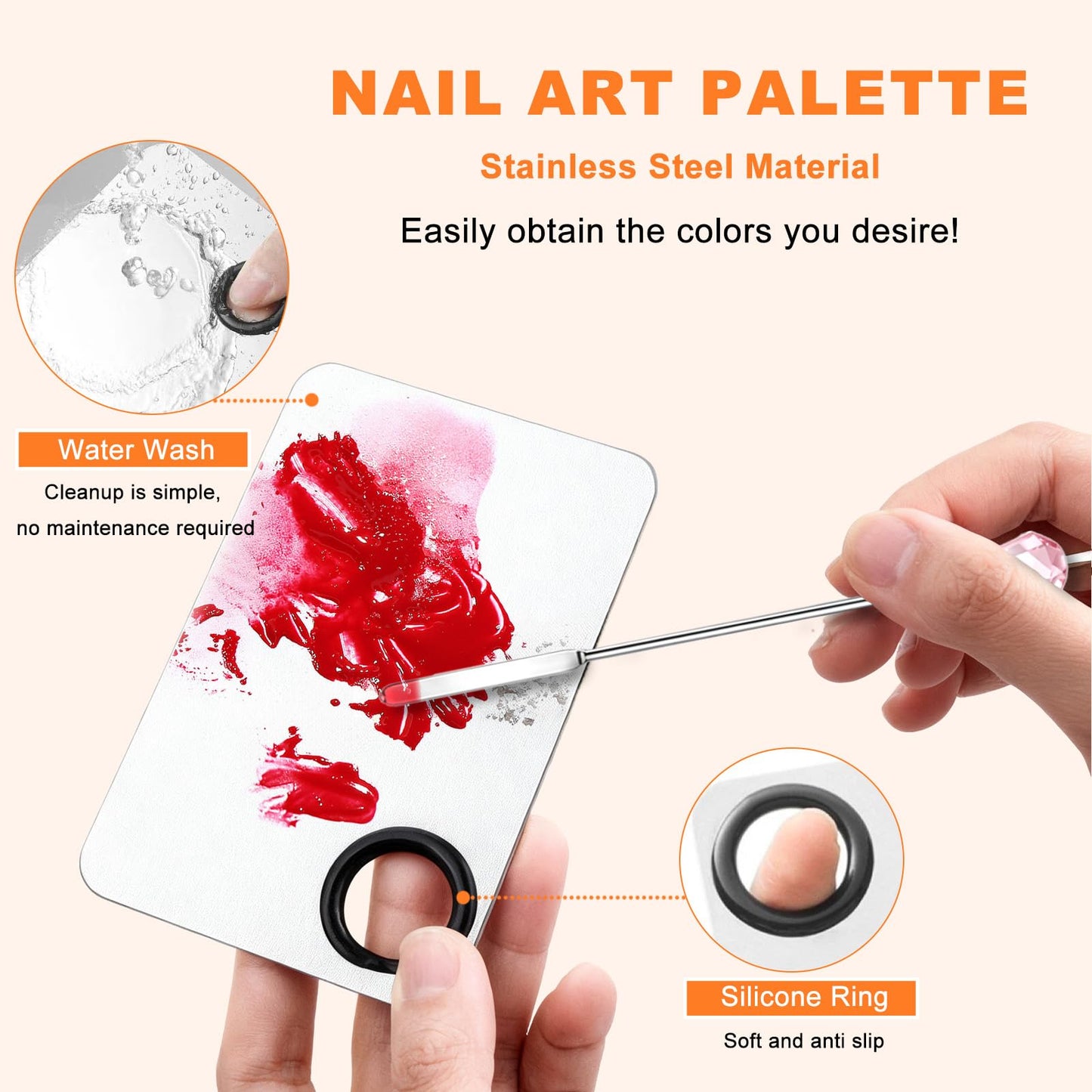 JFIYUOMCI 100Pcs Nail Sponges for Ombre, Soft Sponges with Grabbing Pen Nail Art Palette & Mixing Rods for Blooming Gel Aura Nails, Gradient Nail Design Tools for Nail Tech Supplies