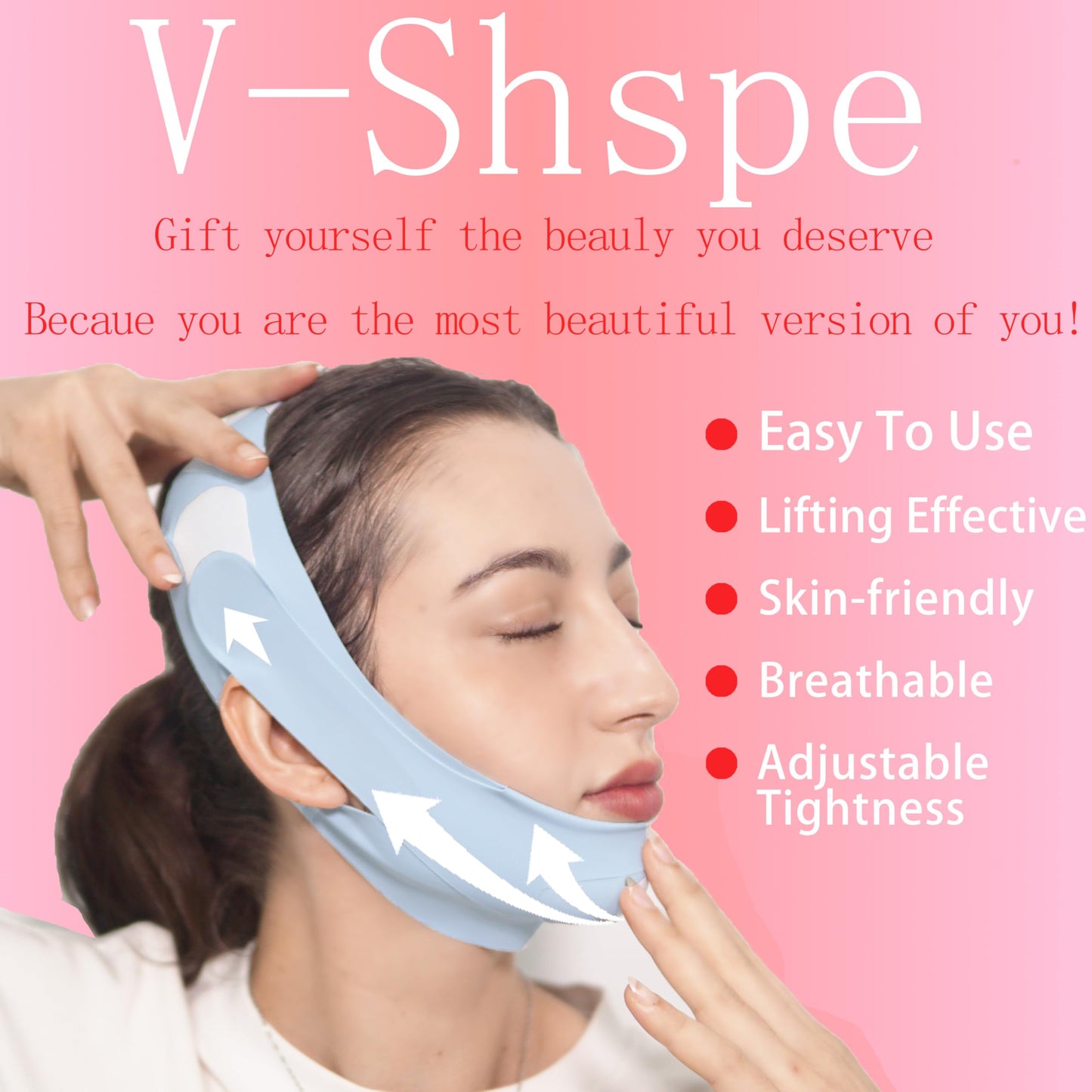 V Line Lifting Mask Chin Strap for Sleeping, Chin Strap, V Line Mask, Face Lifting Strap, Jawline Shaper, Jaw Strap, Double Chin Reducer,Face Lift Tape & Snoring Solution (Blue)