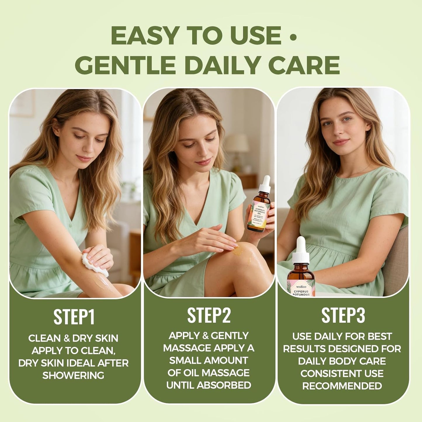 Cyperus Rotundus Oil - Organic Cold-Pressed Hair Removal Oil | Moisturizing & Soothing for Sensitive Skin, 60ml