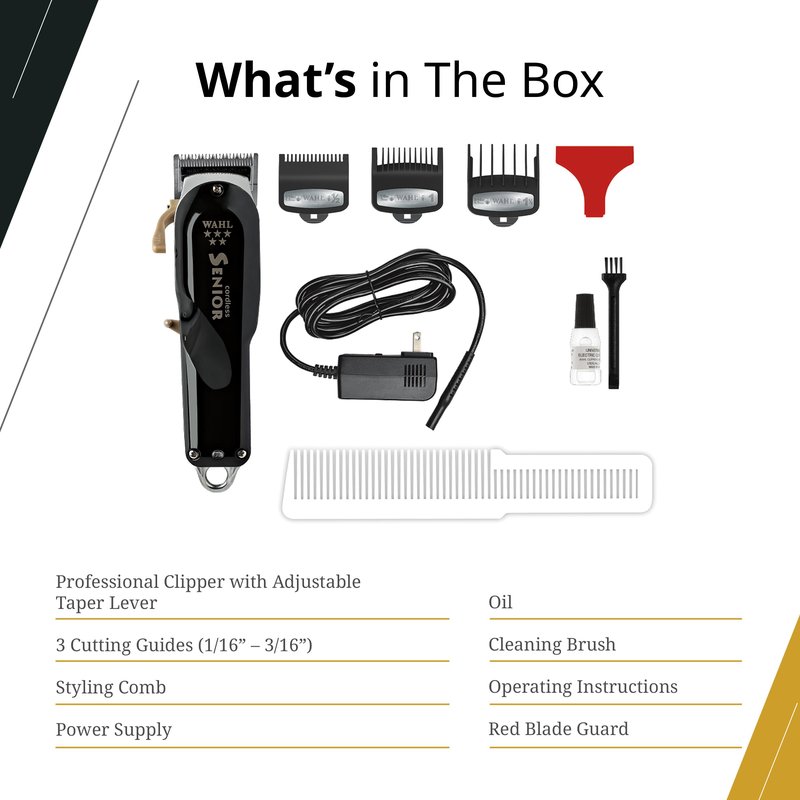 Wahl Professional 5 Star Cordless Senior Clipper, Precision Fade Blades, Metal Housing, 80-Minute Run Time