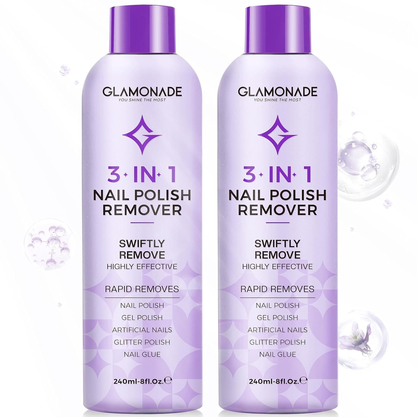 Acetone Nail Polish Remover - Professional Soak-Off Gel Formula with Aloe Vera | 8 Fl. Oz.