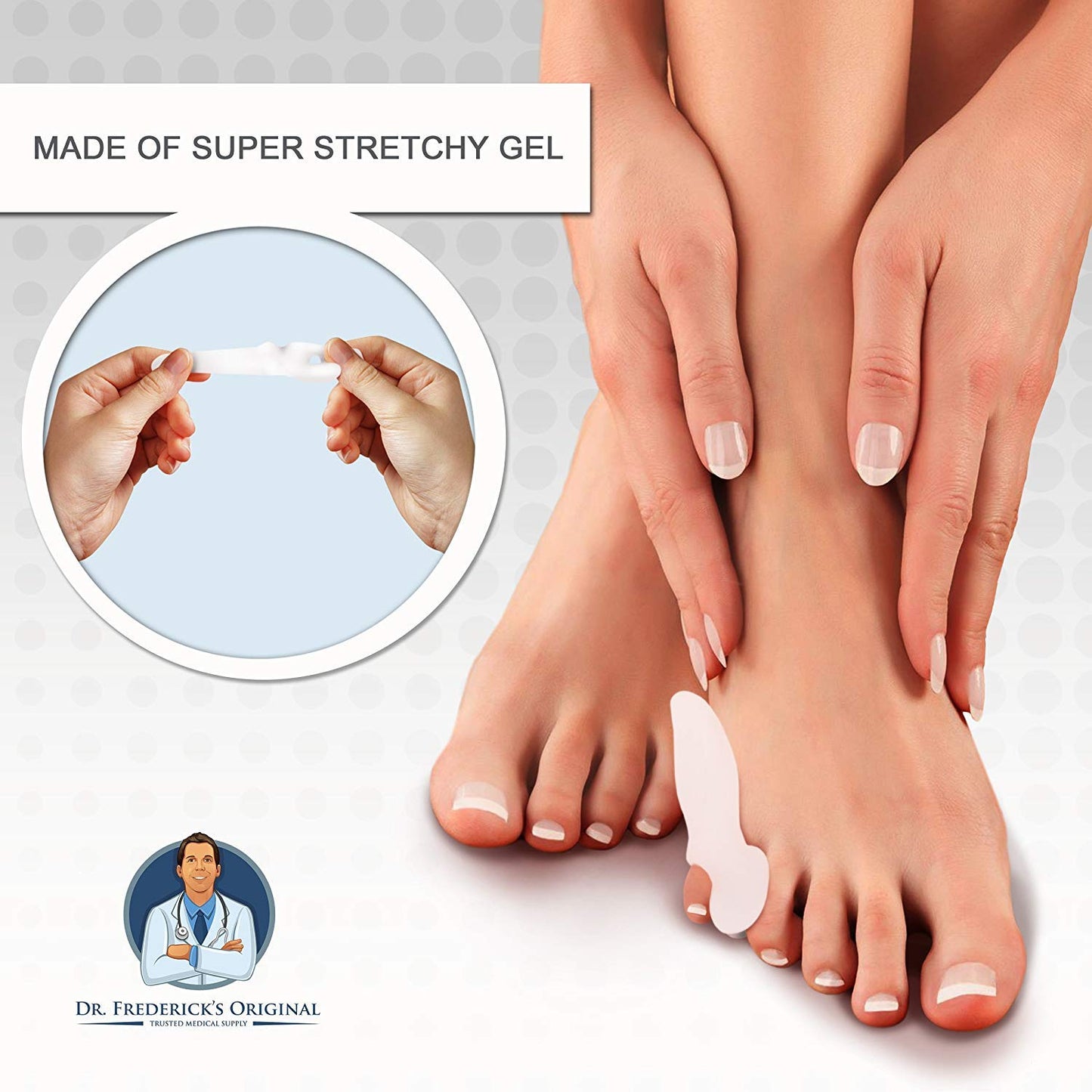 Dr. Frederick's Original Tailor’s Bunion Pads - 6 ct - Soft Gel Shield Spacers for Bunionette Relief - Cushions Pinky Toe & Reduces Friction - Washable, Latex-Free, Doctor-Developed Foot Protectors