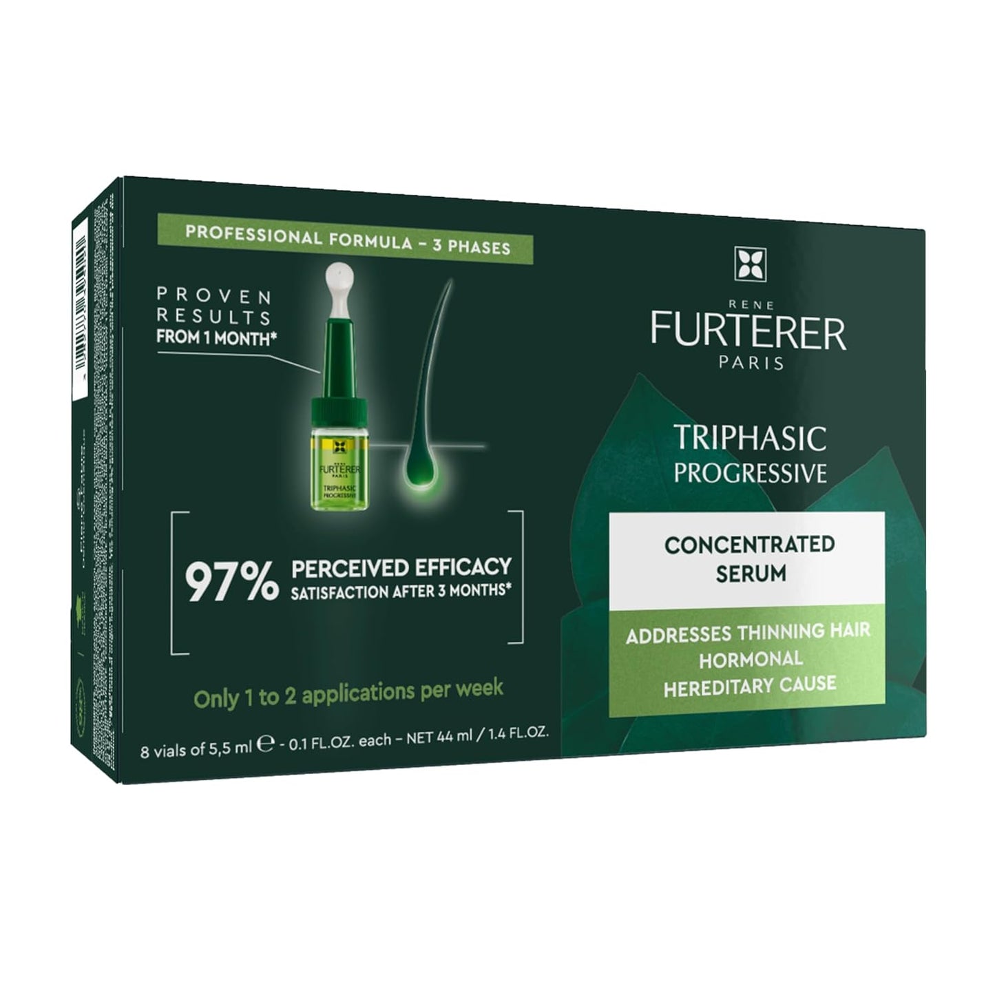Rene Furterer Triphasic Serum for Hormonal Thinning Hair - Drug-Free Leave-In Treatment | 30-Day Supply, 8 ct.