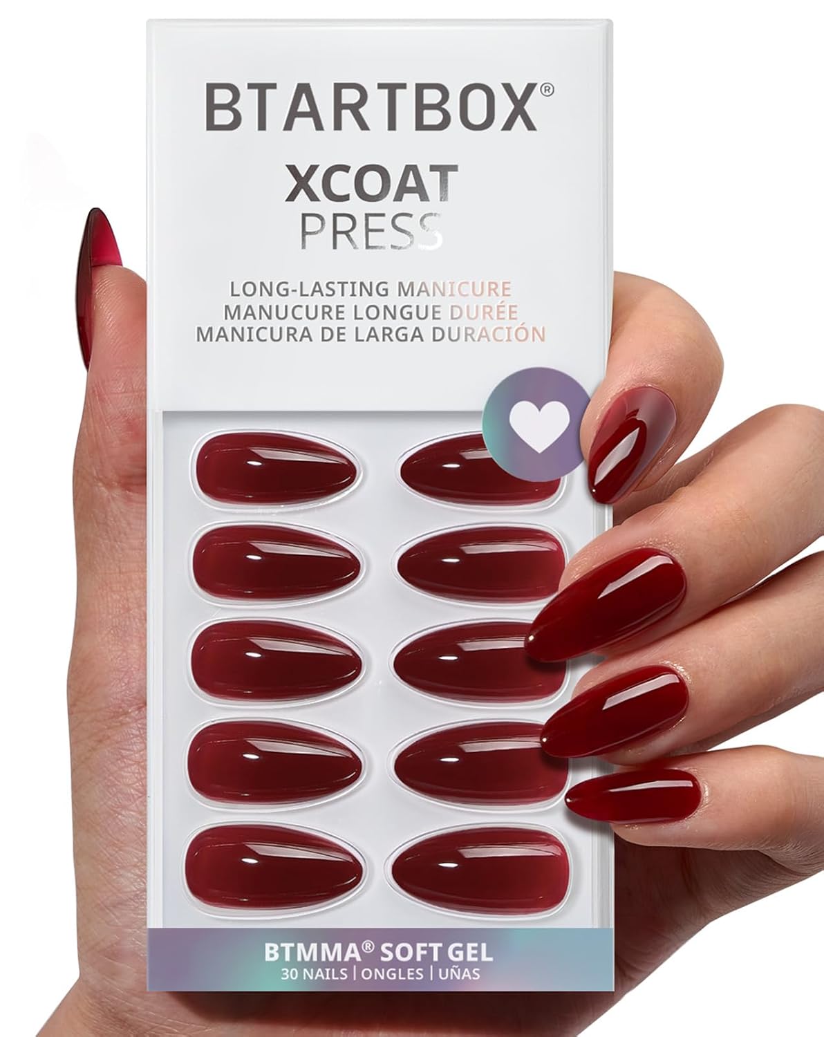 Press On Nails - Chrome Cat Eye Almond Design | 32 Piece Soft Gel Nail Kit in 16 Sizes