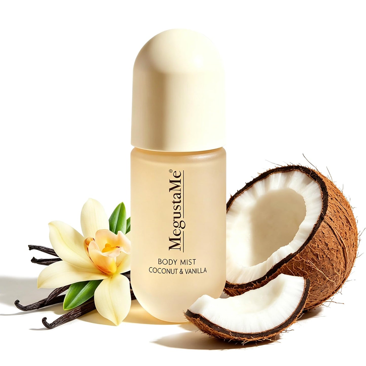 MegustaMe Coconut Vanilla Body & Hair Spray for Women, Long-Lasting Fresh Fragrance, Paraben-Free & Phthalate-Free, 2-in-1 Hair & Body Mist, 3.38 fl oz (100ml)