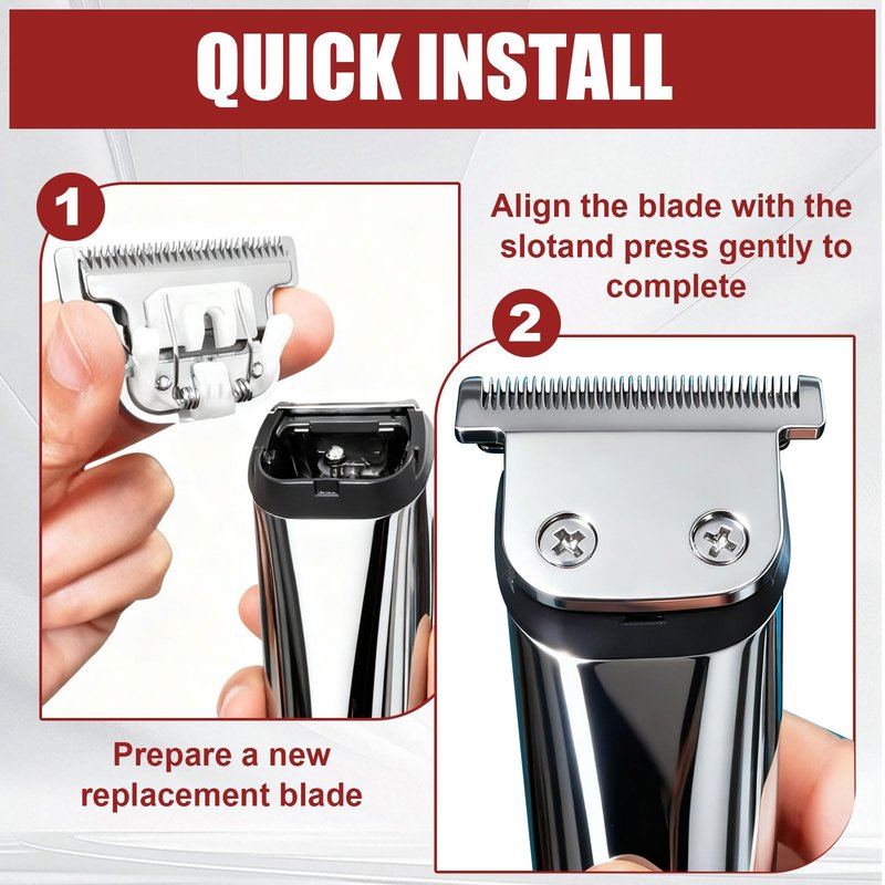 02144 Detachable T Blade Compatible with Wahl Replacement Blade for Trimmers 9864/9864SS/9686/9818A/9854L/9876L/9854 /WSS3L/SS2L (Silver(2PCS))