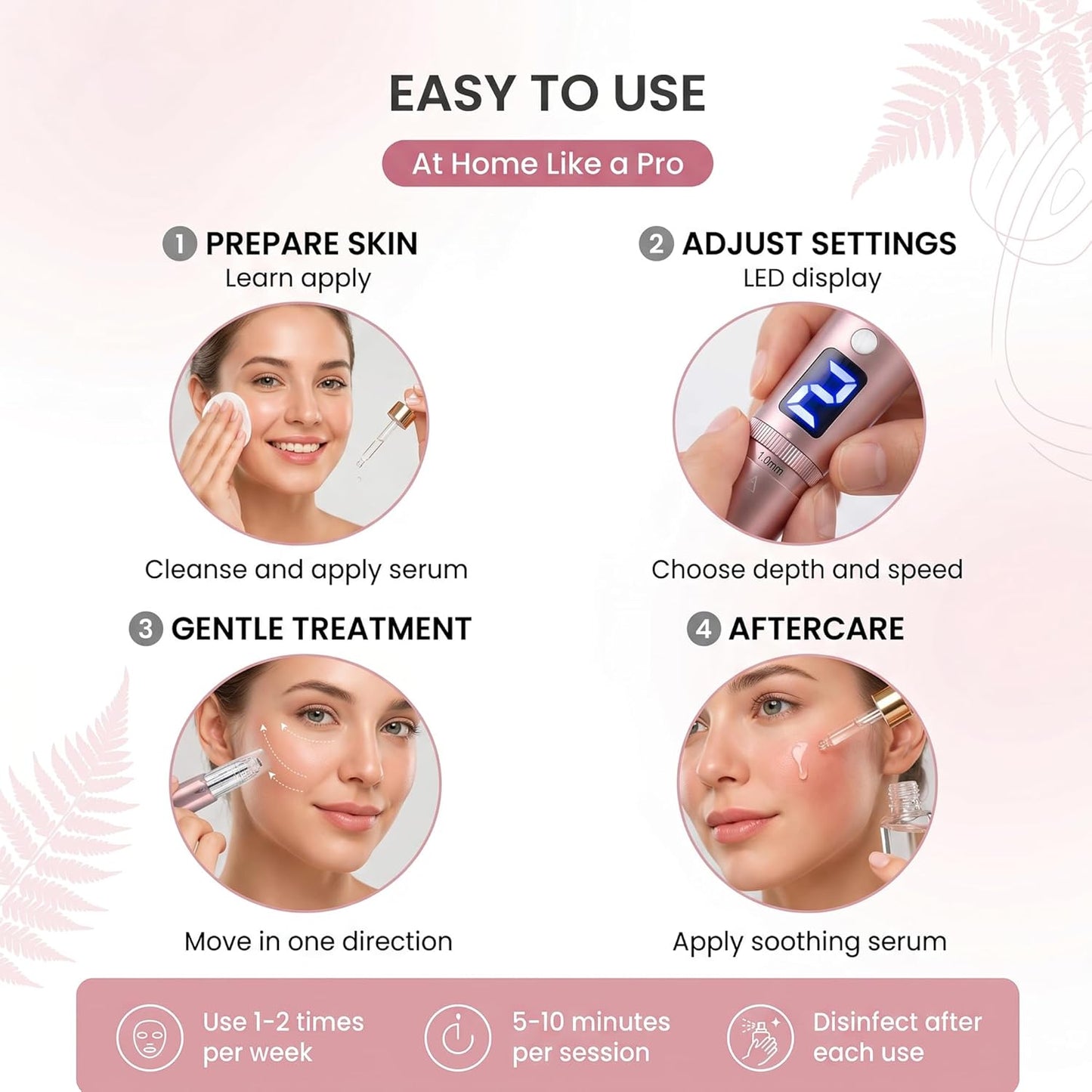 Microneedling Pen - Adjustable Electric Pen for Face & Body Care | Home Use